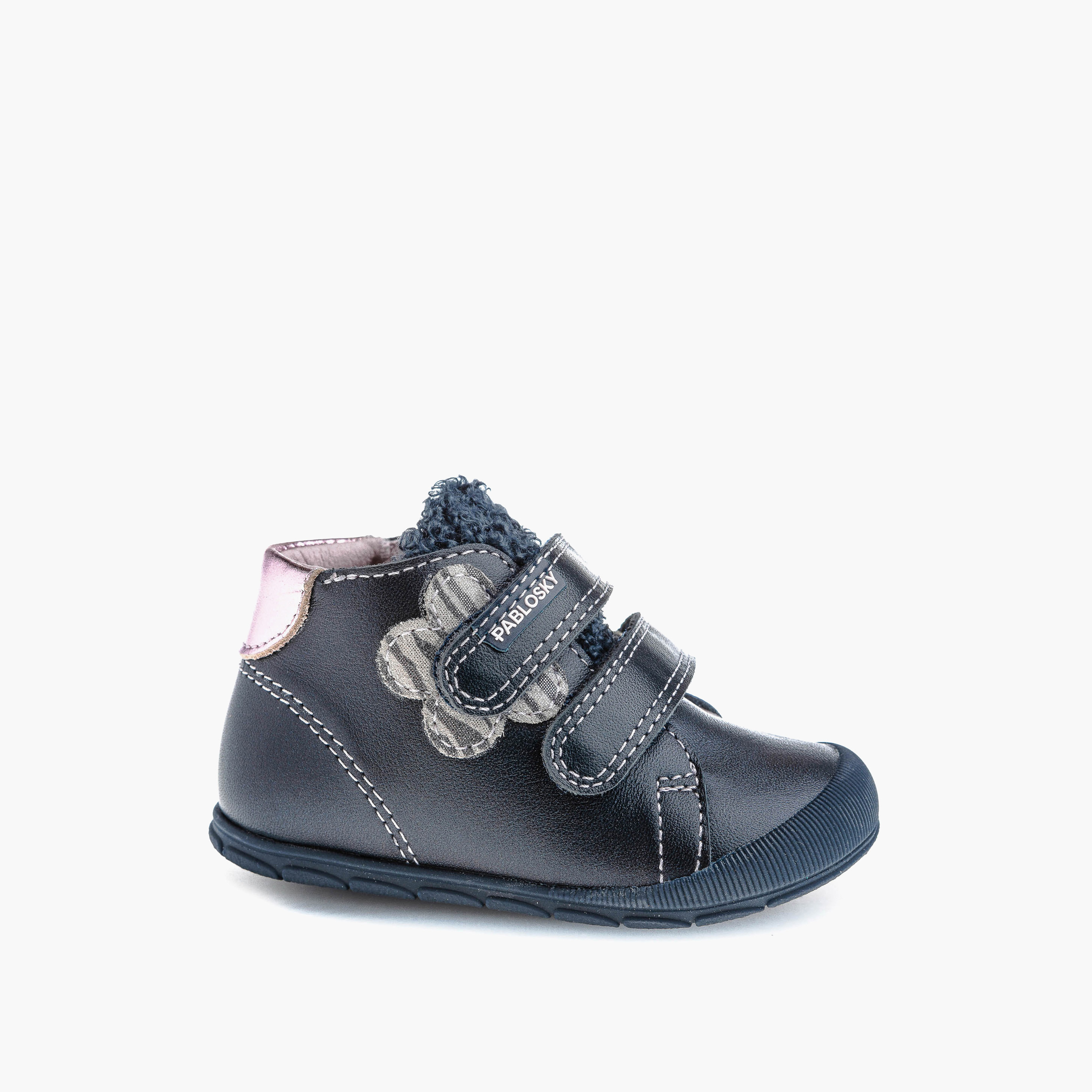 Pablosky Girls' High Top Sneakers with Hook and Loop Closure - 059775-baby-girls-shoes-closedshoes-image-1