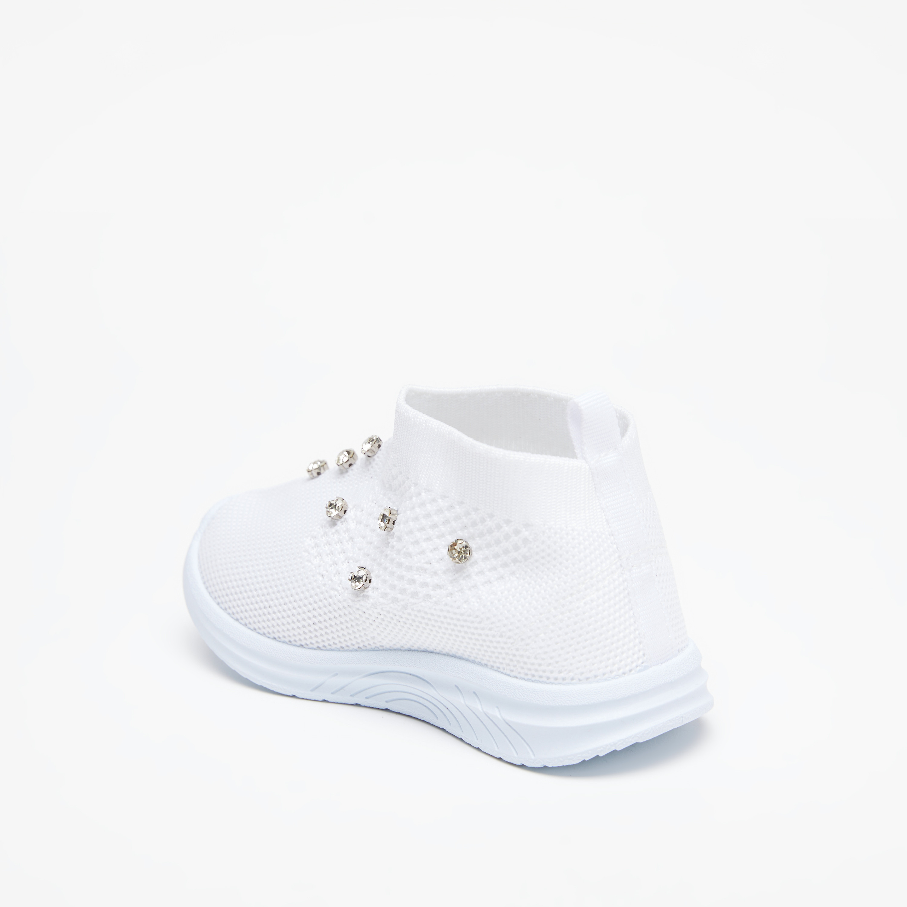 Textured Slip-On Sneakers with Embellished Detail-girls-shoes-sports-image-2