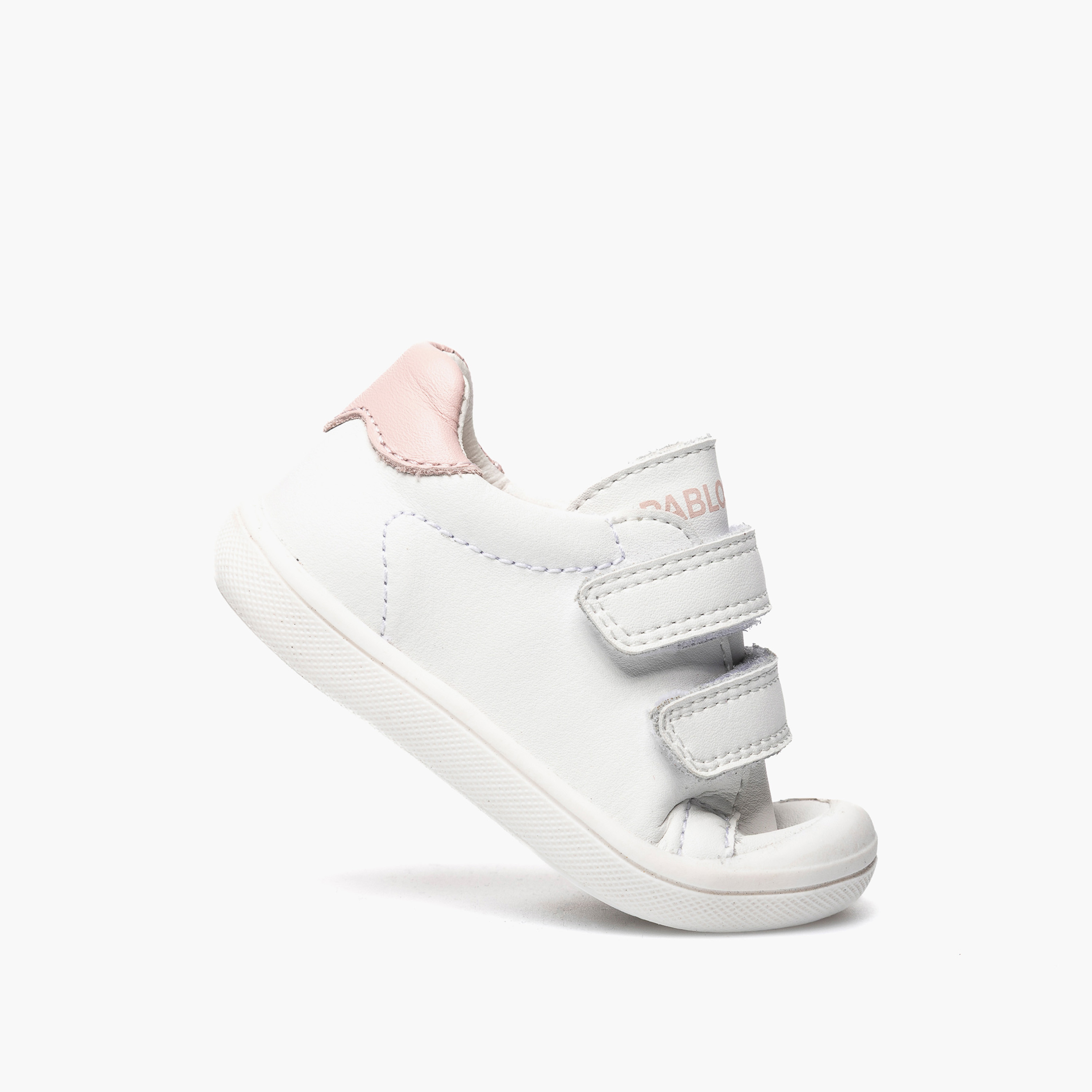 Pablosky Leather Ankle Sneakers with Hook & Loop Closure-baby-girls-shoes-closedshoes-image-5