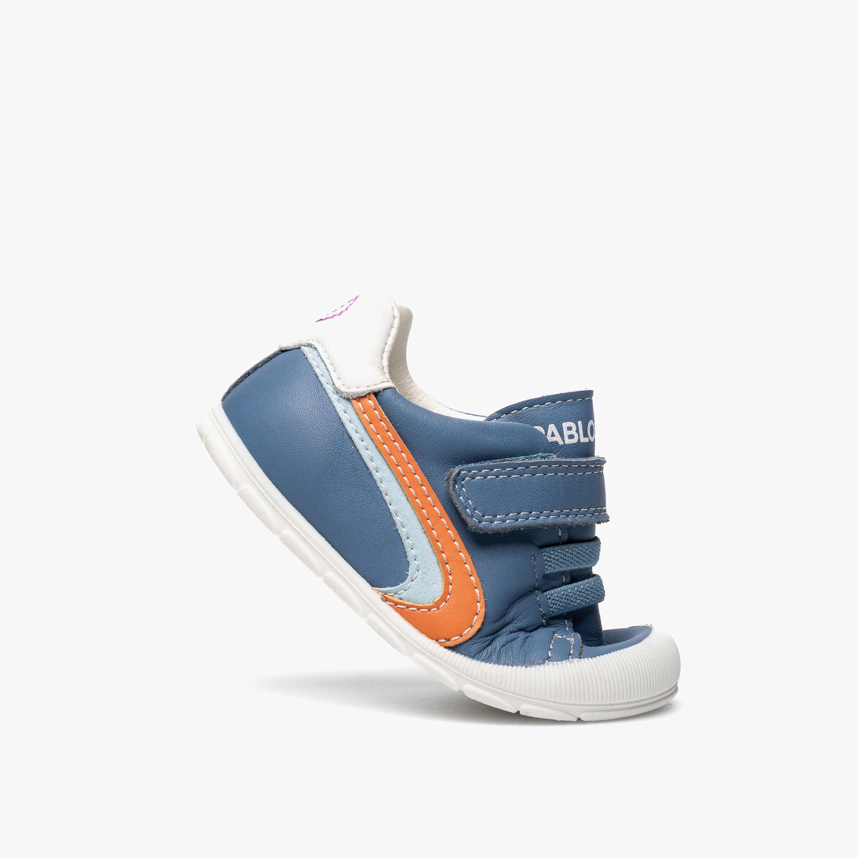 Pablosky Leather Ankle Sneakers with Hook & Loop Closure-baby-boys-shoes-closedshoes-image-5