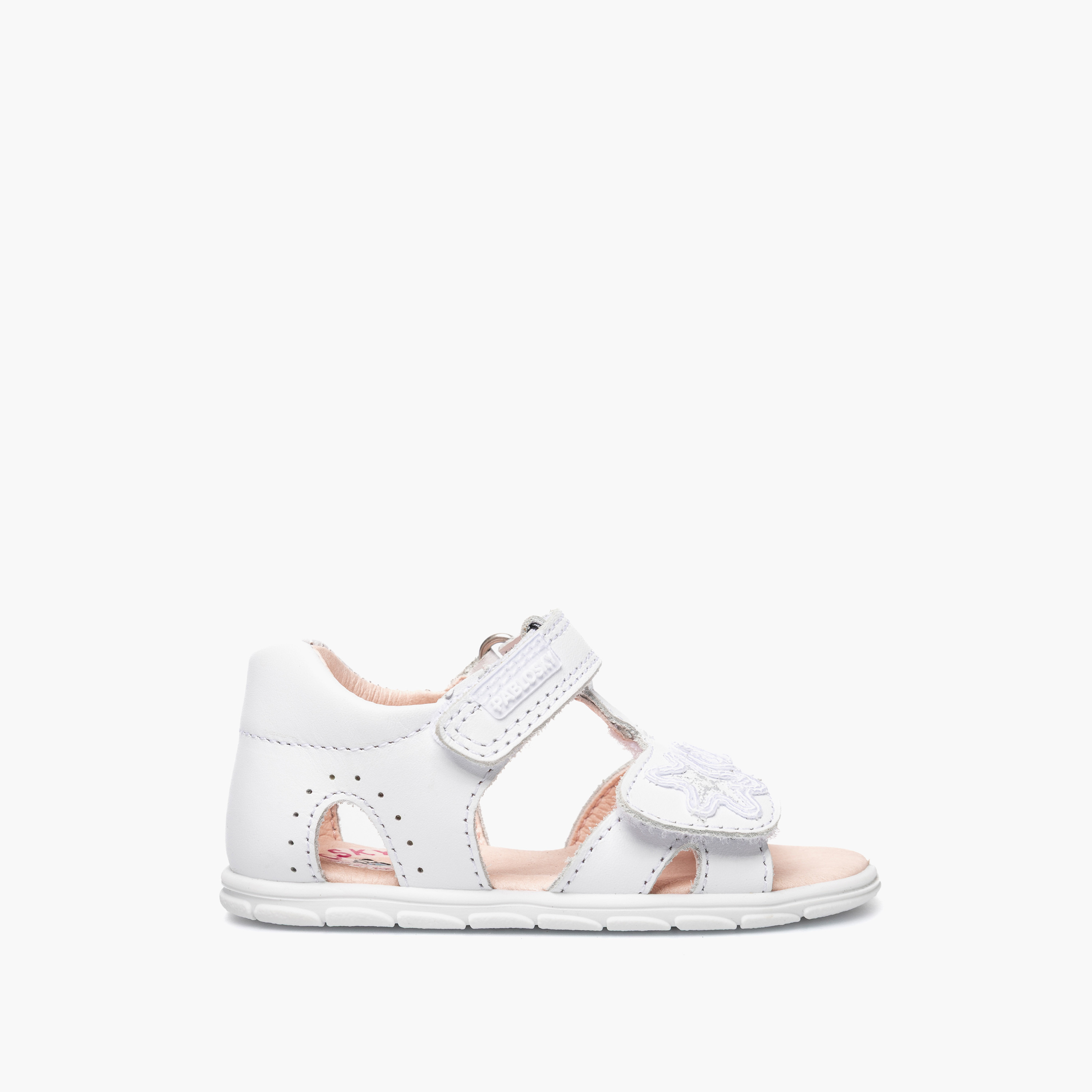 Pablosky Leather Strap Sandals with Hook & Loop Closure-baby-girls-shoes-sandals-image-2