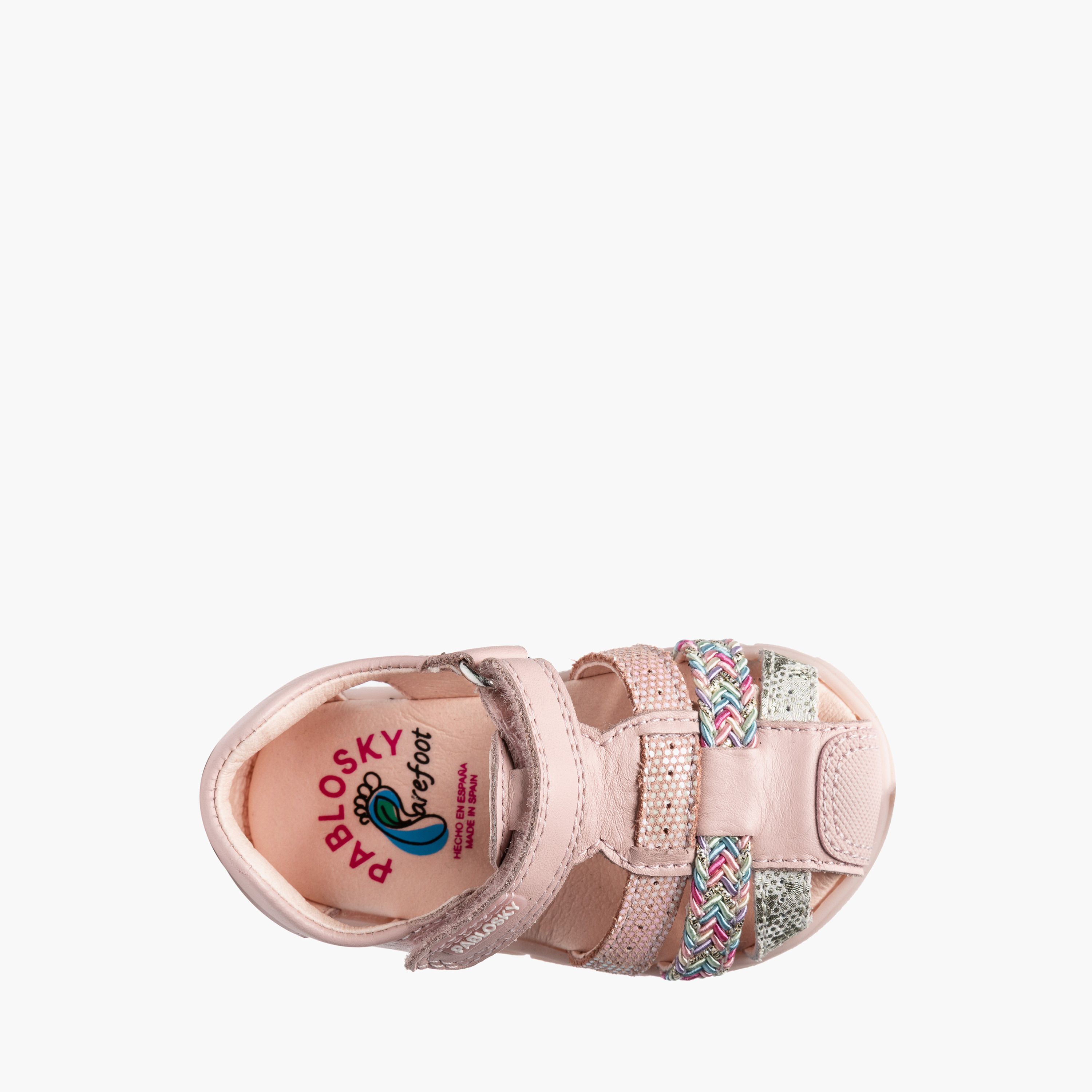 Pablosky Leather Comfort Sandals with Hook & Loop Closure-baby-girls-shoes-sandals-image-4