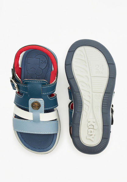 Kidy Colourblock Sandals with Buckle Closure-Boy%27s Sandals-image-4