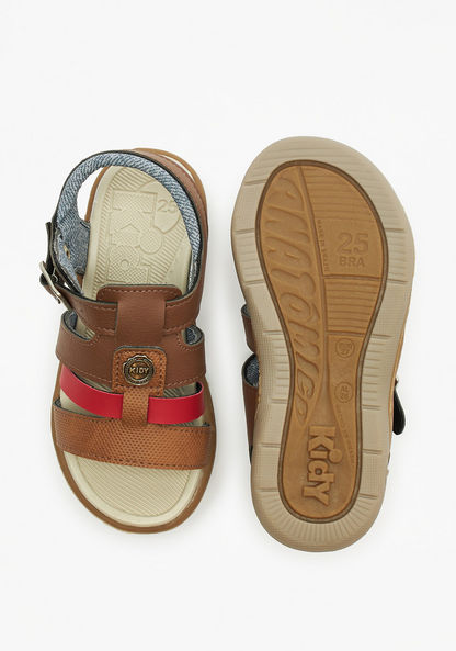 Kidy Colourblock Sandals with Buckle Closure-Boy%27s Sandals-image-3