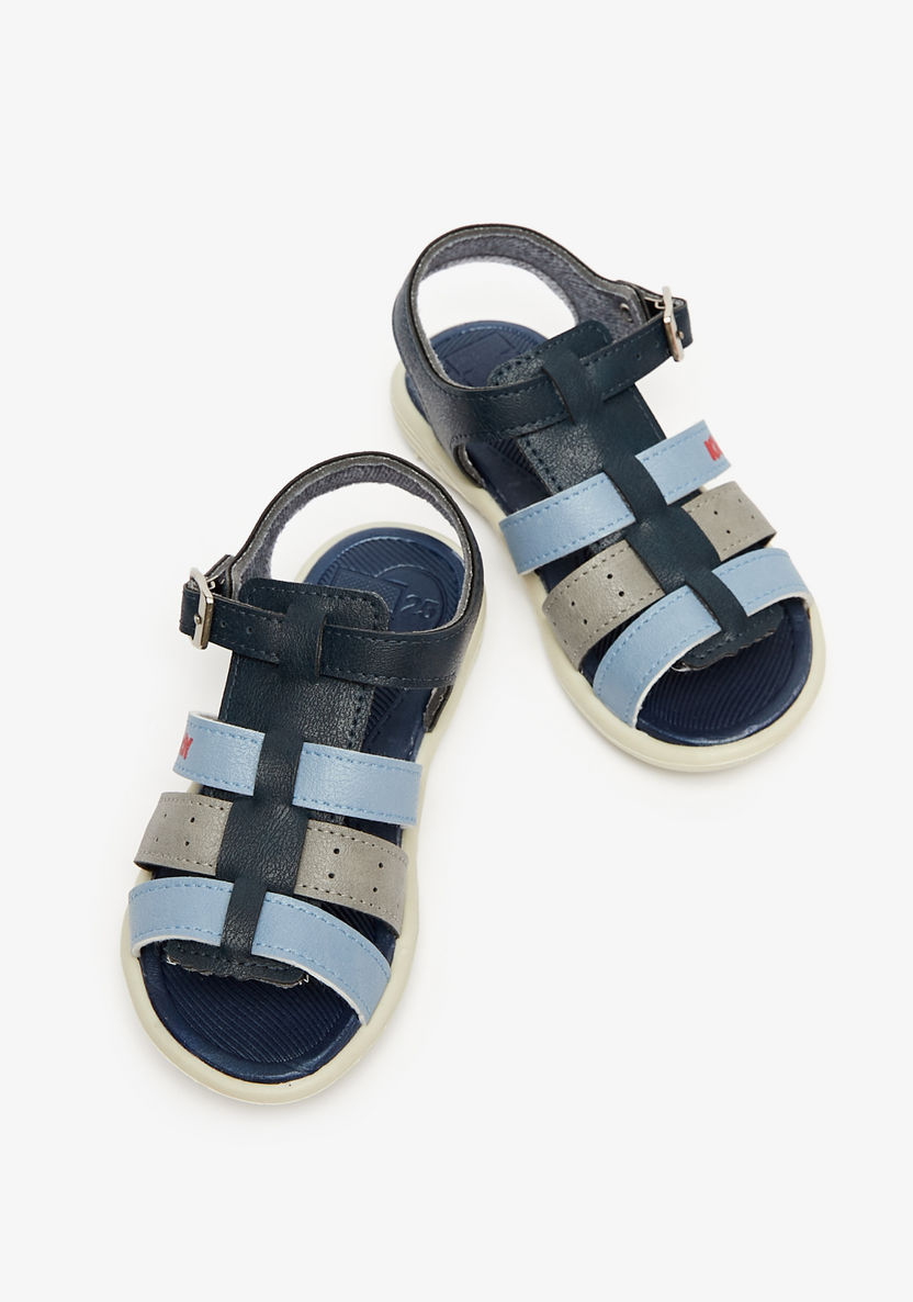 Kidy Perforated Floaters with Strap Detail and Buckle Closure-Boy%27s Sandals-image-1