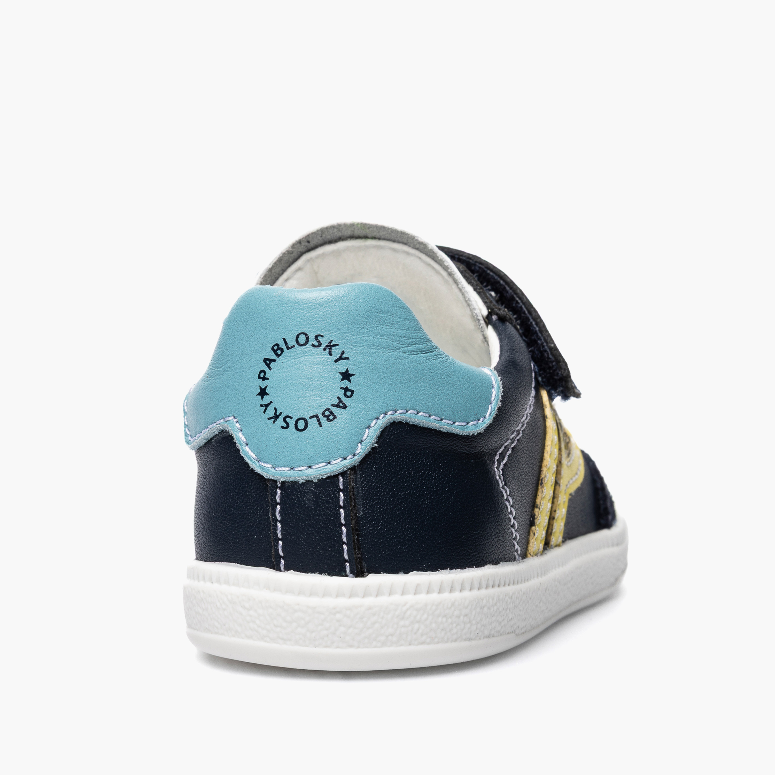 Pablosky Leather Ankle Sneakers with Hook & Loop Closure-baby-boys-shoes-closedshoes-image-3