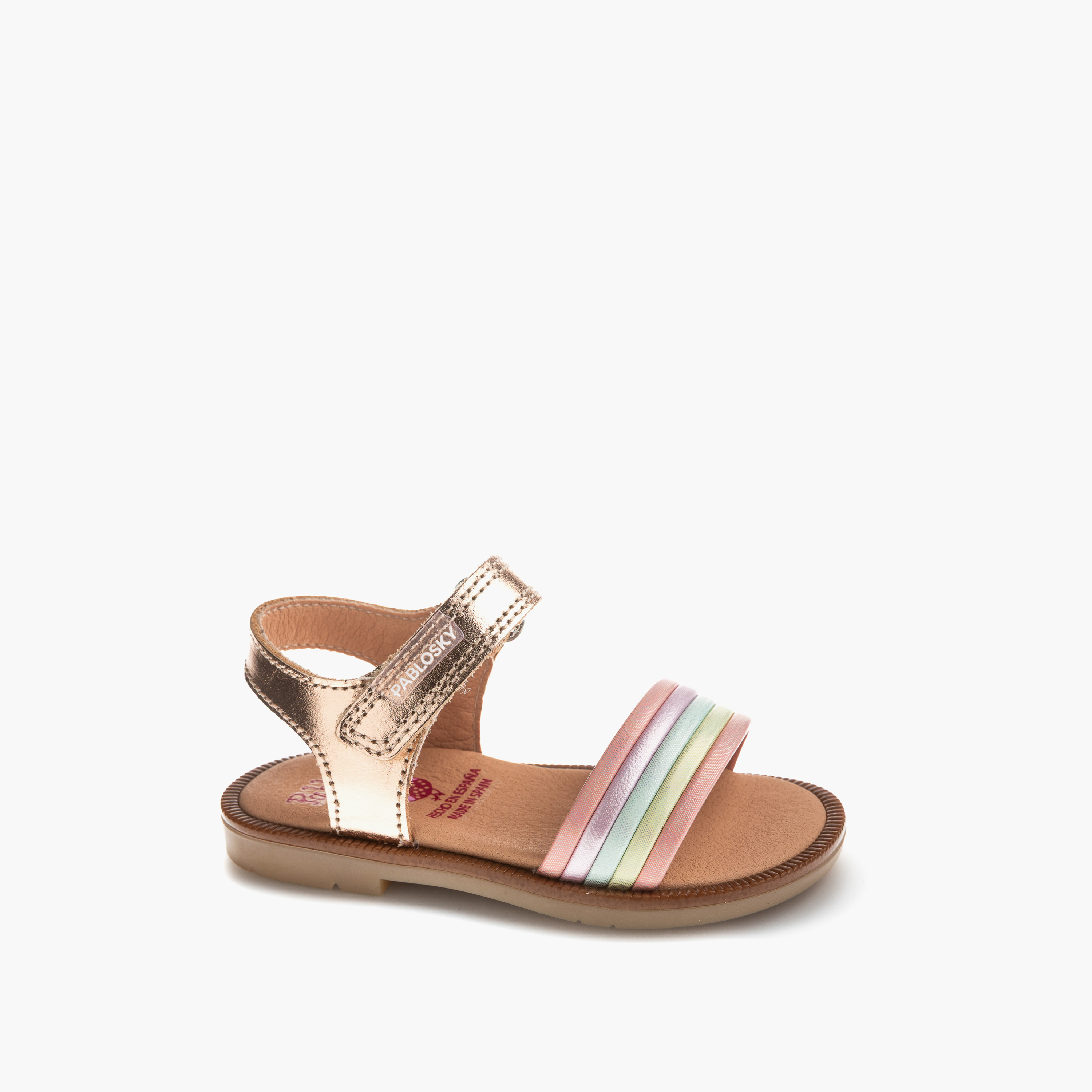 Pablosky Sandals with Hook & Loop Closure with Colourblock Pattern-baby-girls-shoes-sandals-image-1