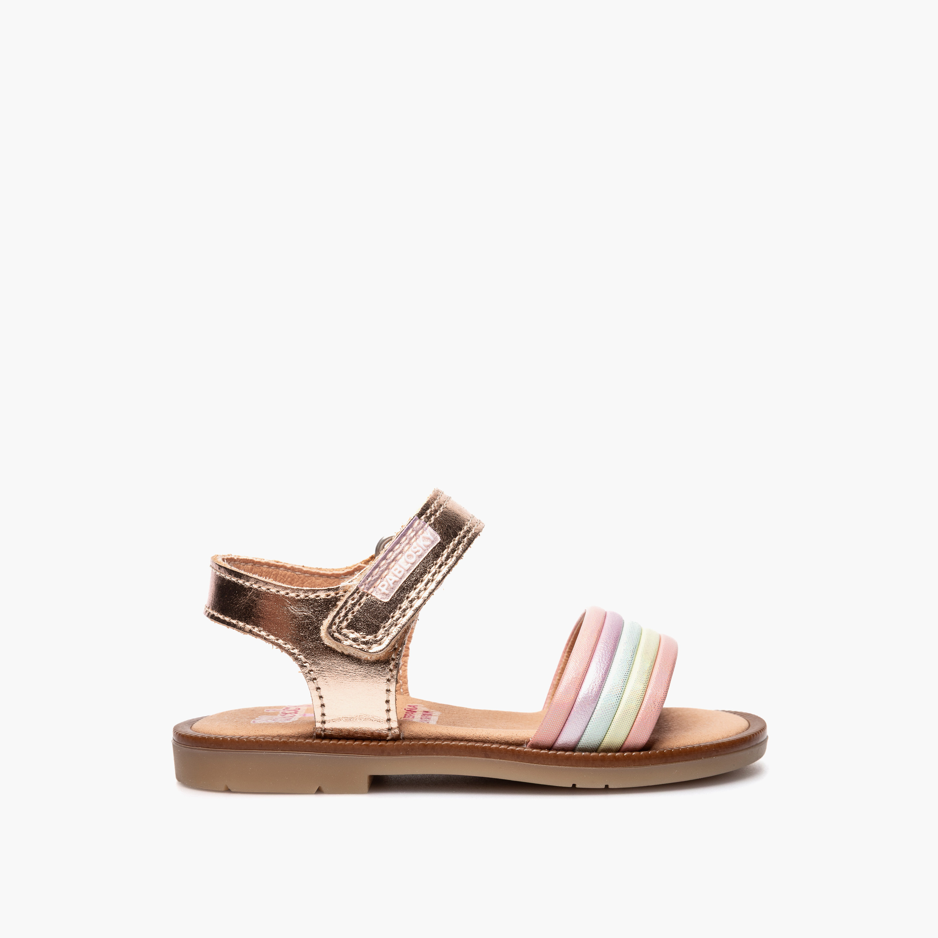 Pablosky Sandals with Hook & Loop Closure with Colourblock Pattern-baby-girls-shoes-sandals-image-2