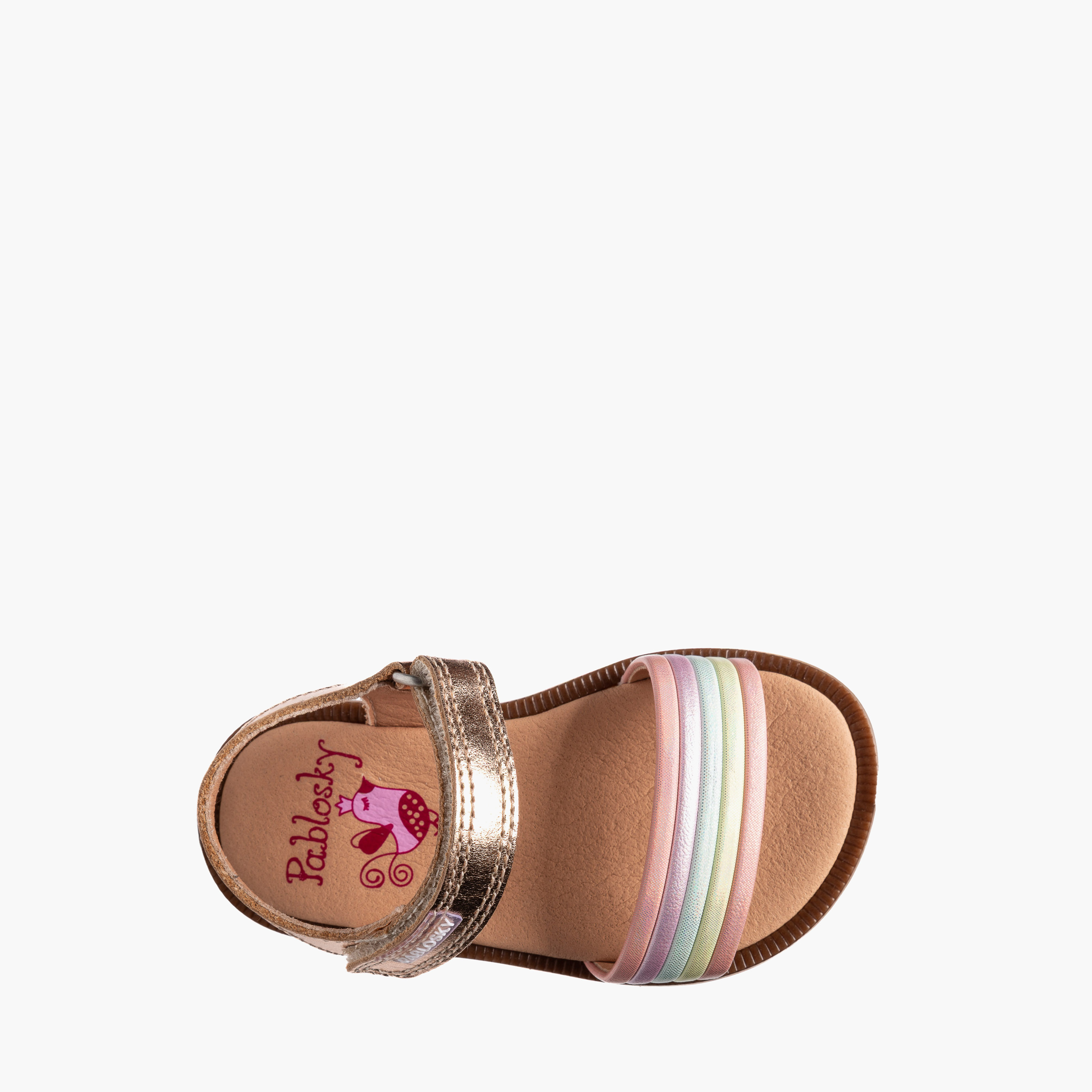 Pablosky Sandals with Hook & Loop Closure with Colourblock Pattern-baby-girls-shoes-sandals-image-4