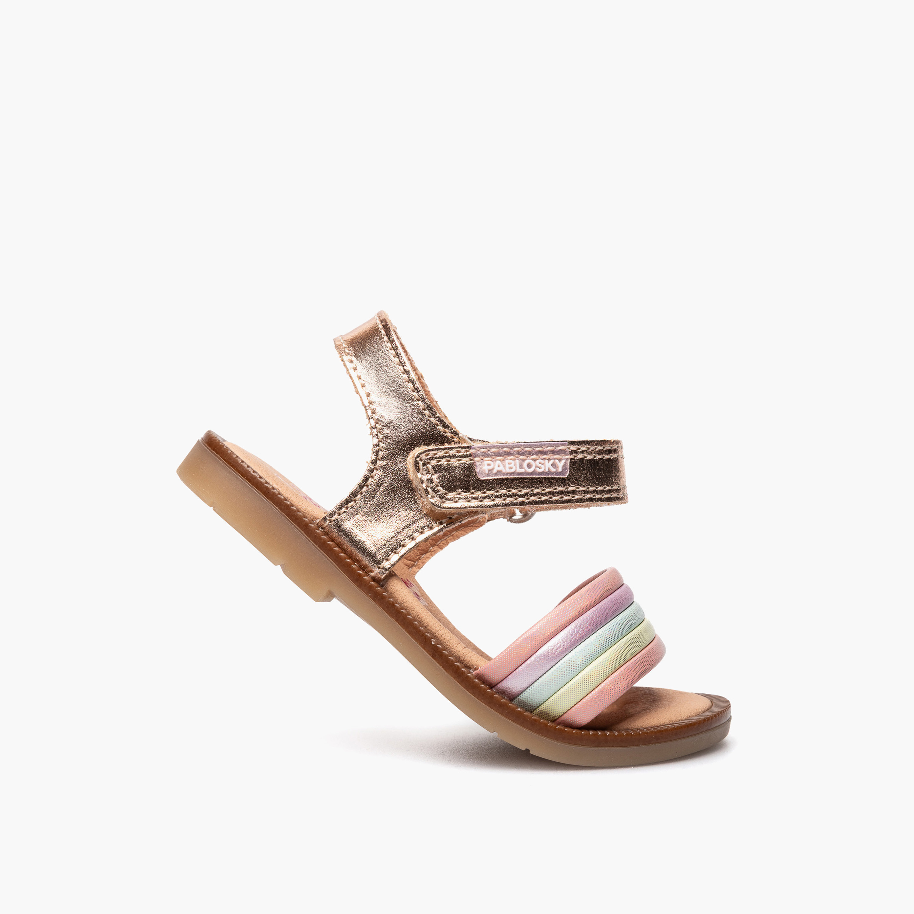 Pablosky Sandals with Hook & Loop Closure with Colourblock Pattern-baby-girls-shoes-sandals-image-5