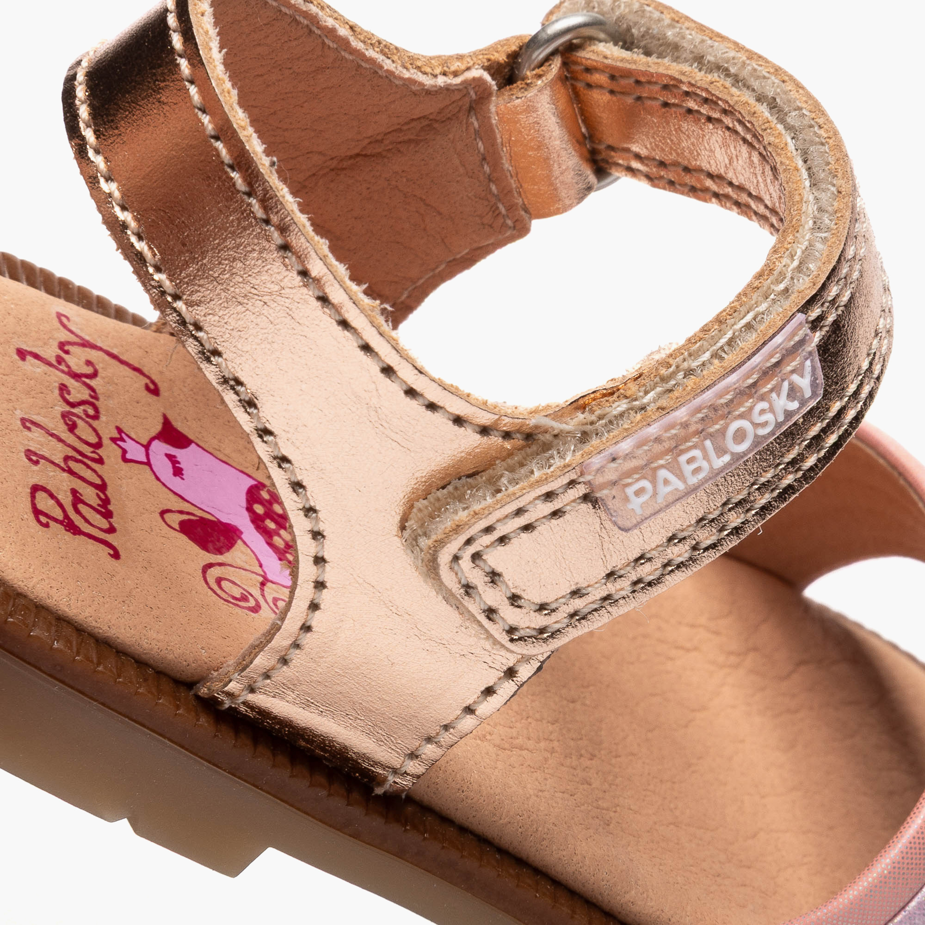 Pablosky Sandals with Hook & Loop Closure with Colourblock Pattern-baby-girls-shoes-sandals-image-7