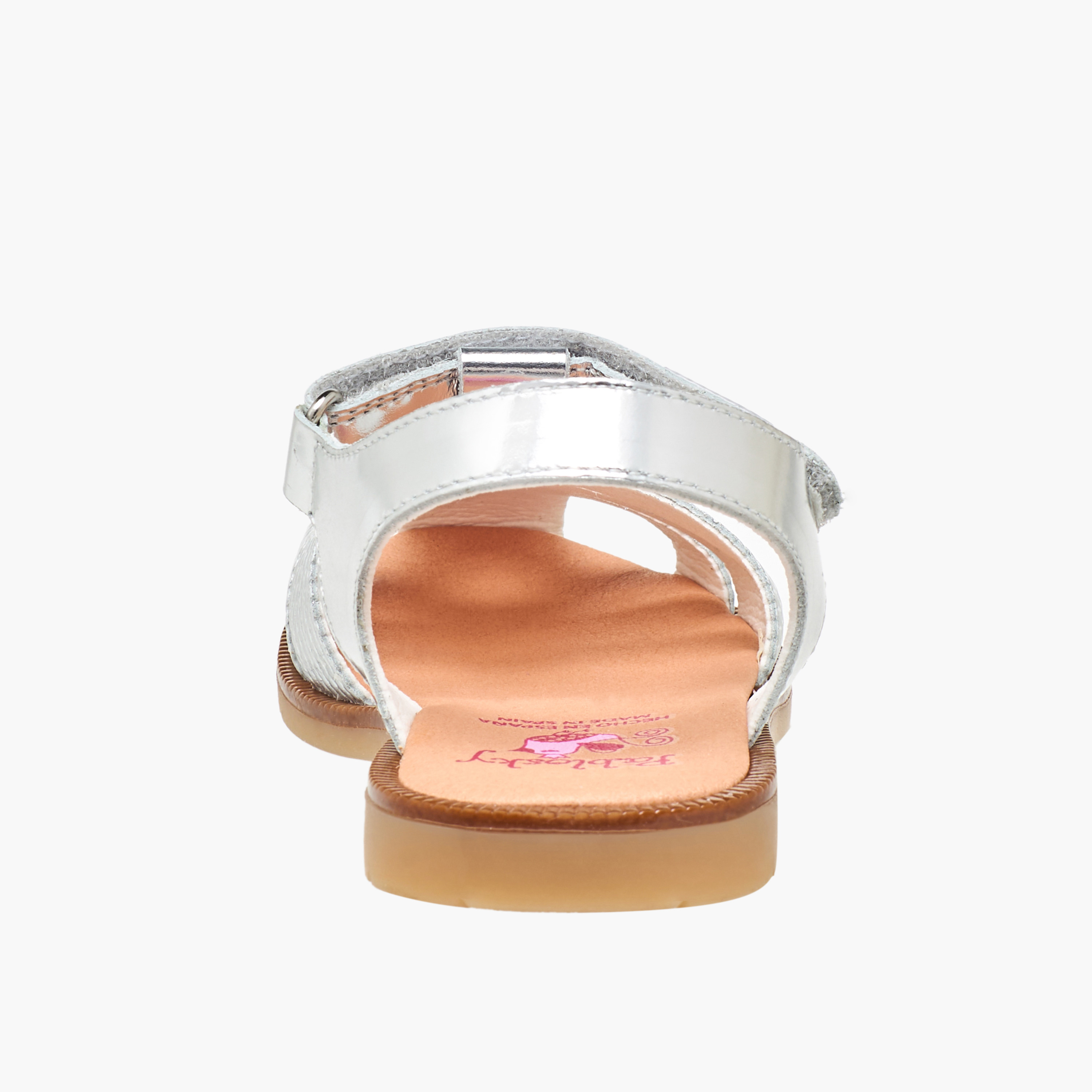 Pablosky Leather Strap Sandals, Hook & Loop Closure, Heart Design-baby-girls-shoes-sandals-image-4