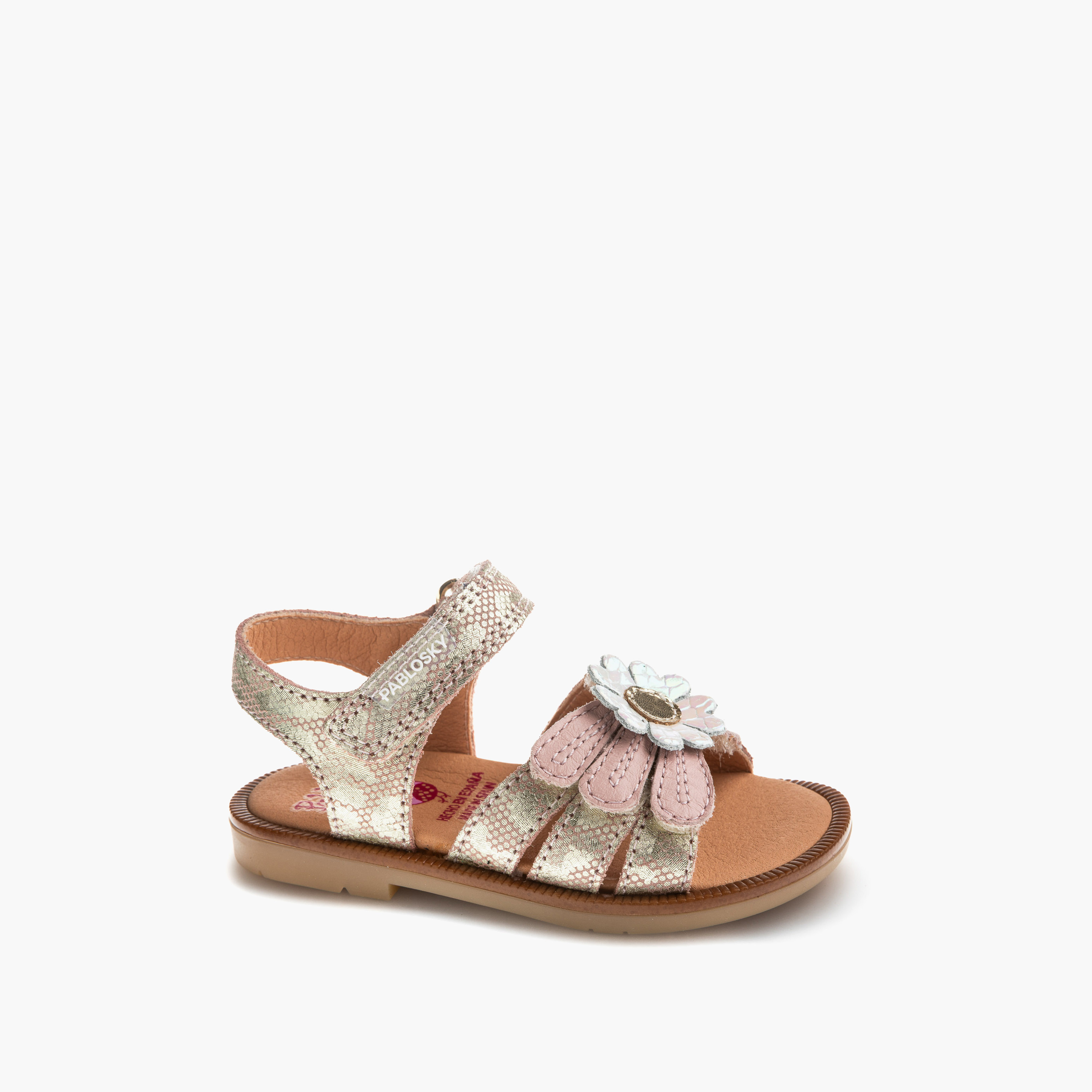 صندل بحزام جلد وشريط إغلاق لاصق من بابلوسكي-baby-girls-shoes-sandals-image-7