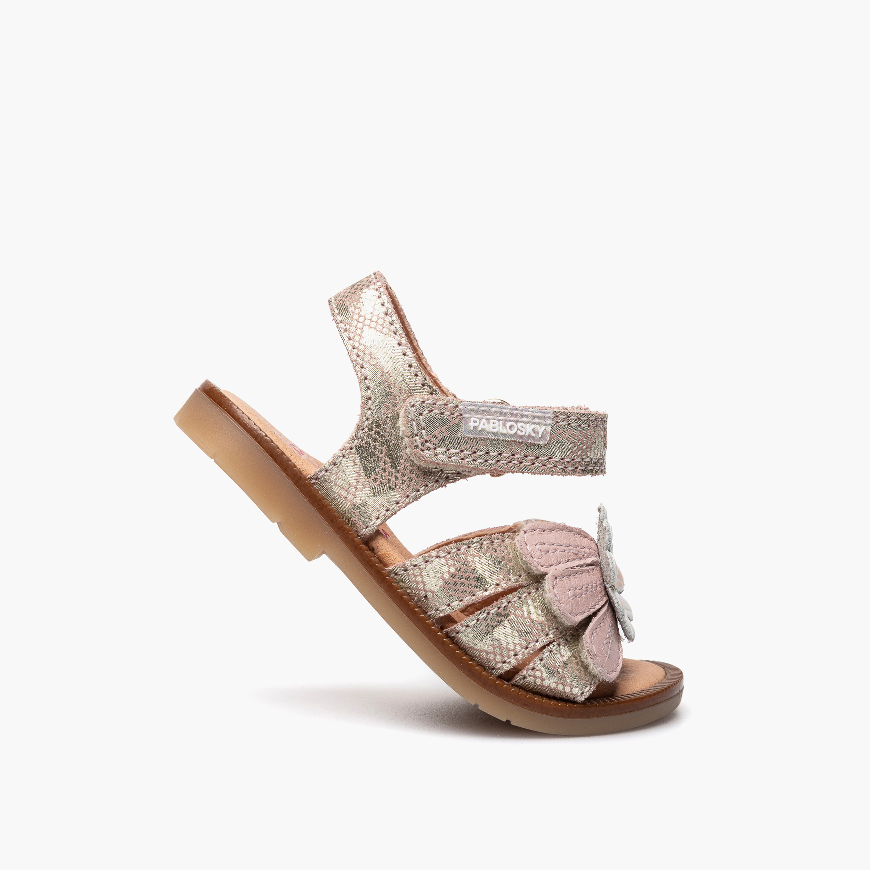 صندل بحزام جلد وشريط إغلاق لاصق من بابلوسكي-baby-girls-shoes-sandals-image-3