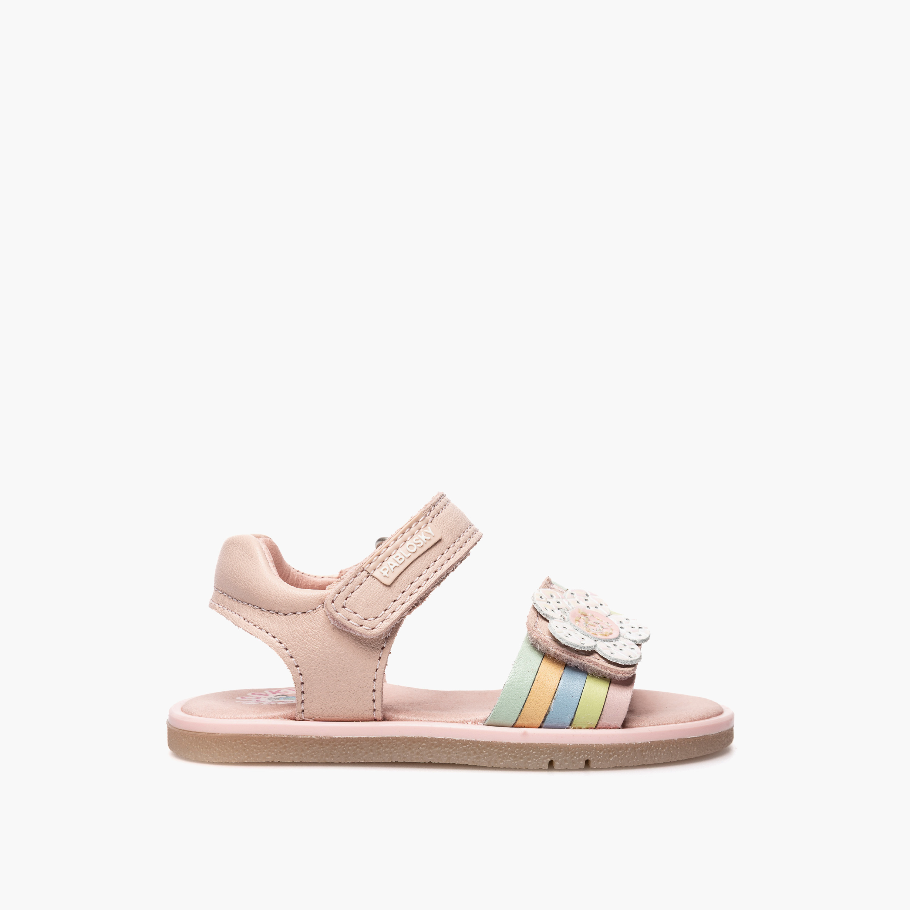 Pablosky Leather Strap Sandals with Hook & Loop Closure-baby-girls-shoes-sandals-image-2