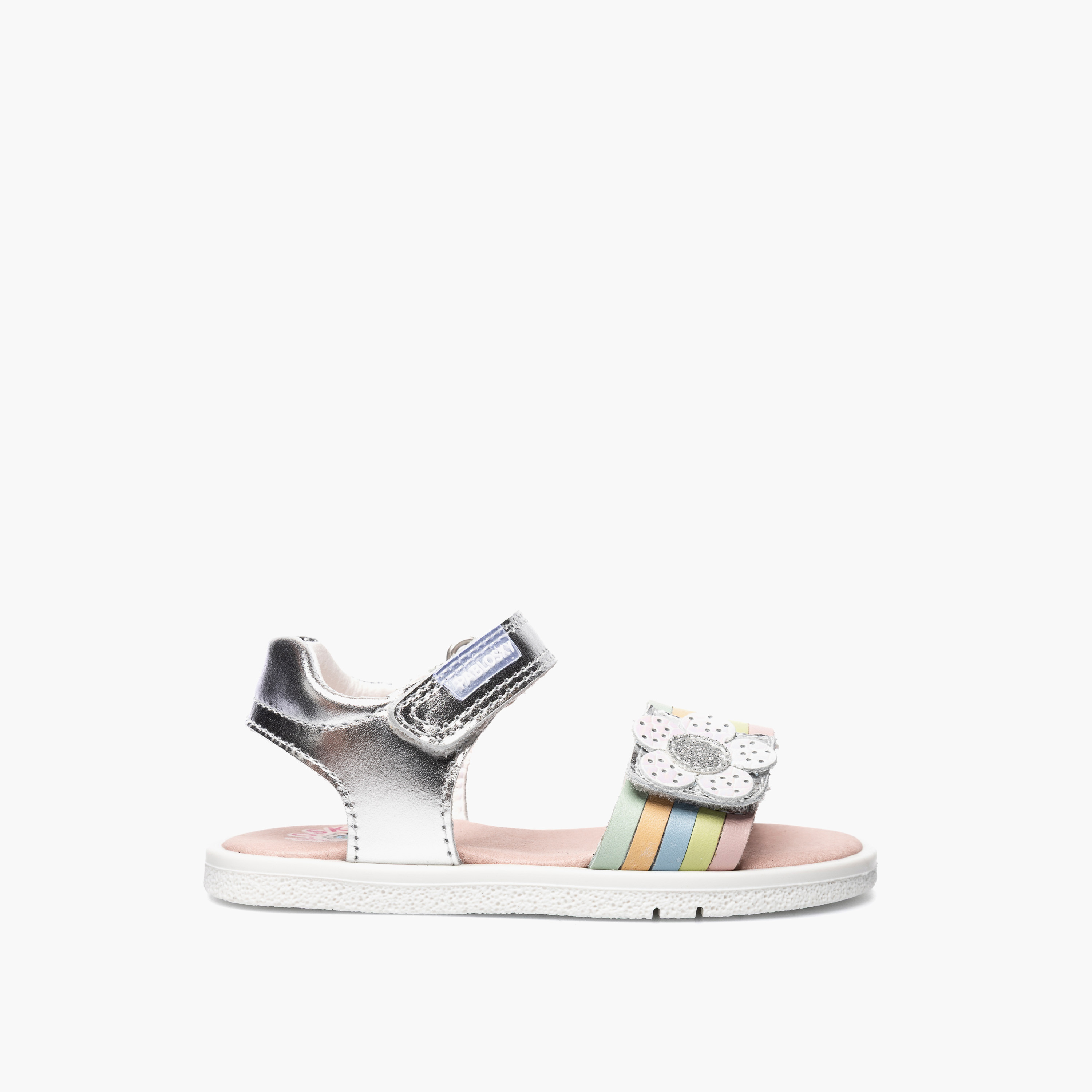 Pablosky Sandals with Hook & Loop Closure with Floral Accent-baby-girls-shoes-sandals-image-2