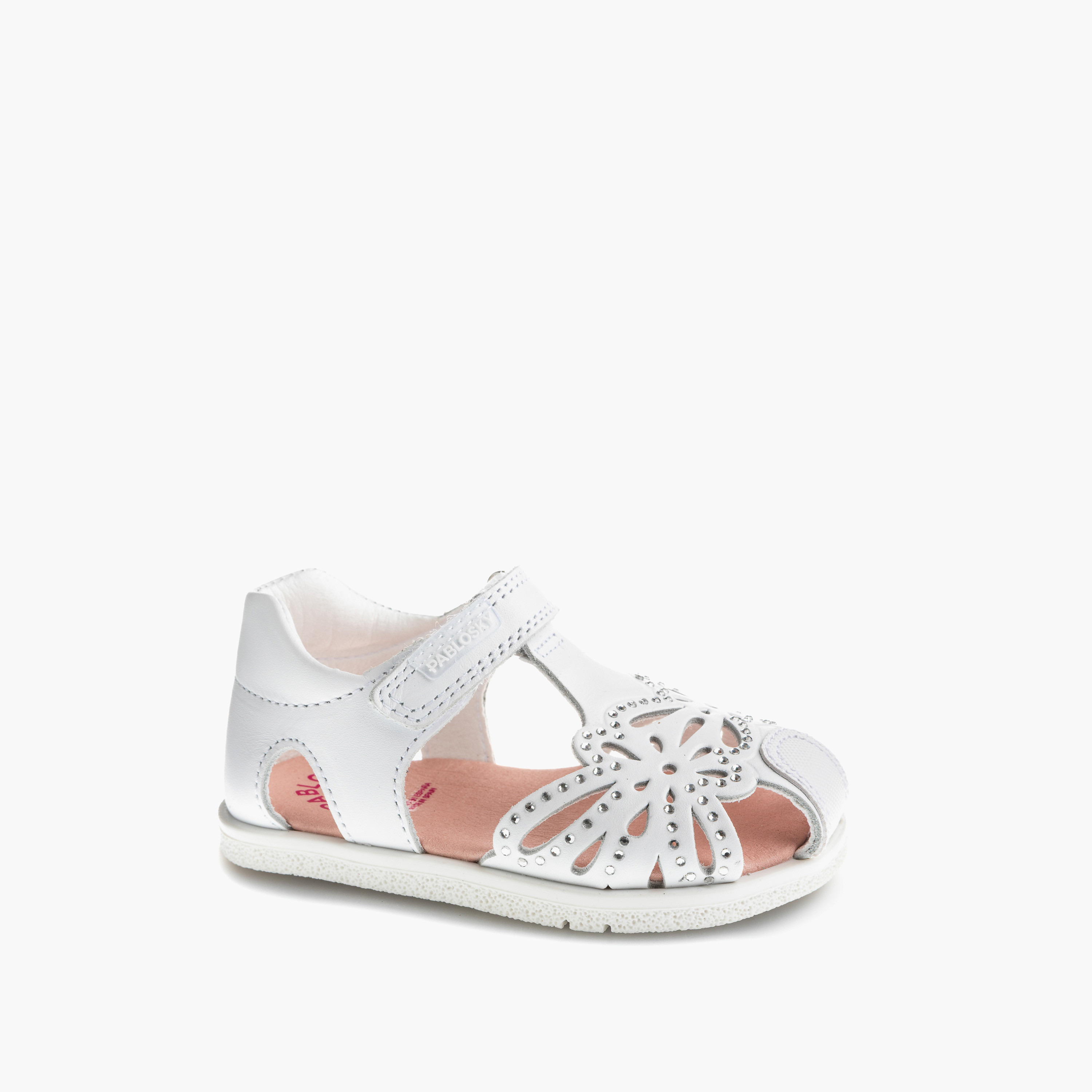 صندل جلد مريح بشريط إغلاق لاصق وتصميم مفرغ من بابلوسكي-baby-girls-shoes-sandals-image-1