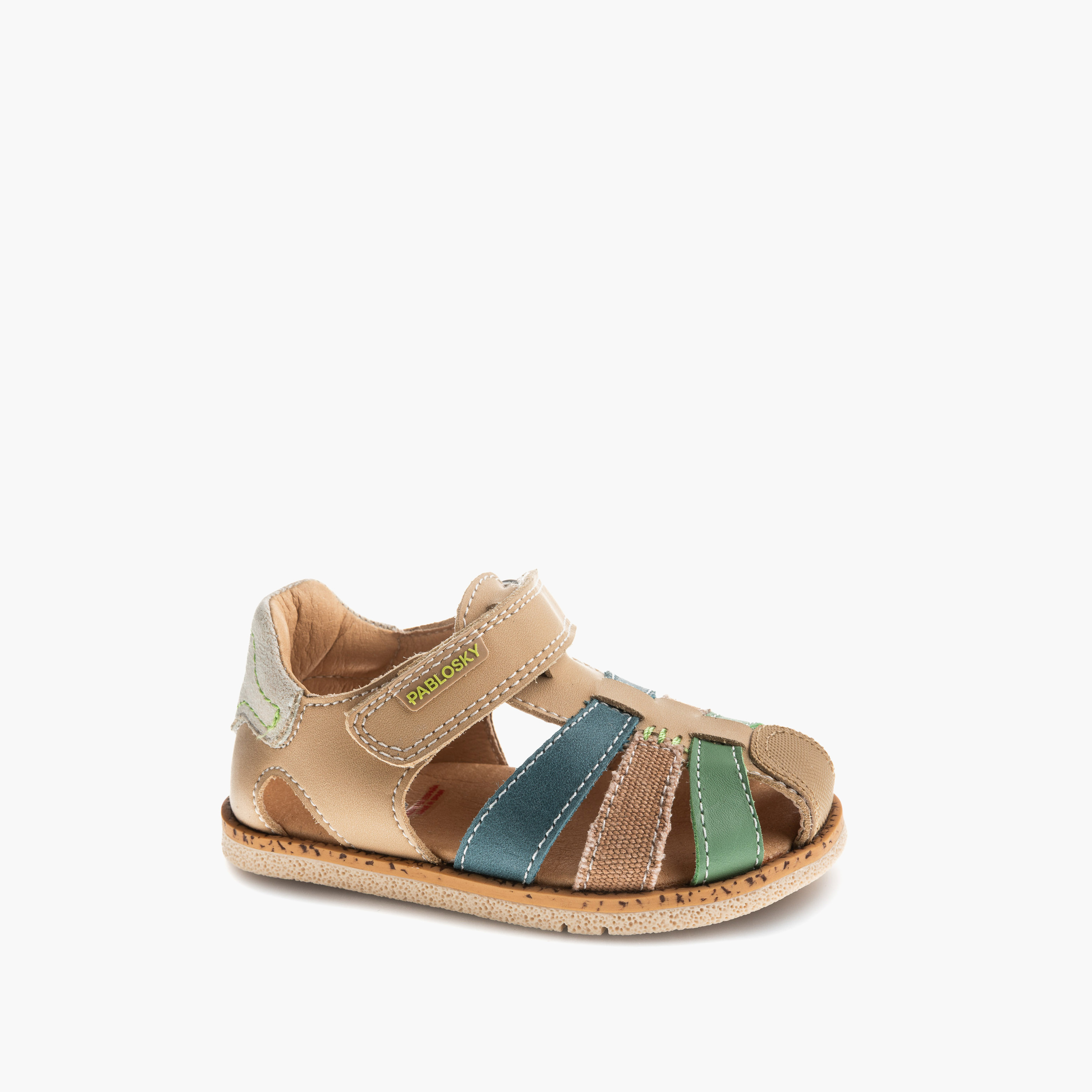 Pablosky Leather Comfort Sandals with Hook & Loop Closure-baby-boys-shoes-sandals-image-1