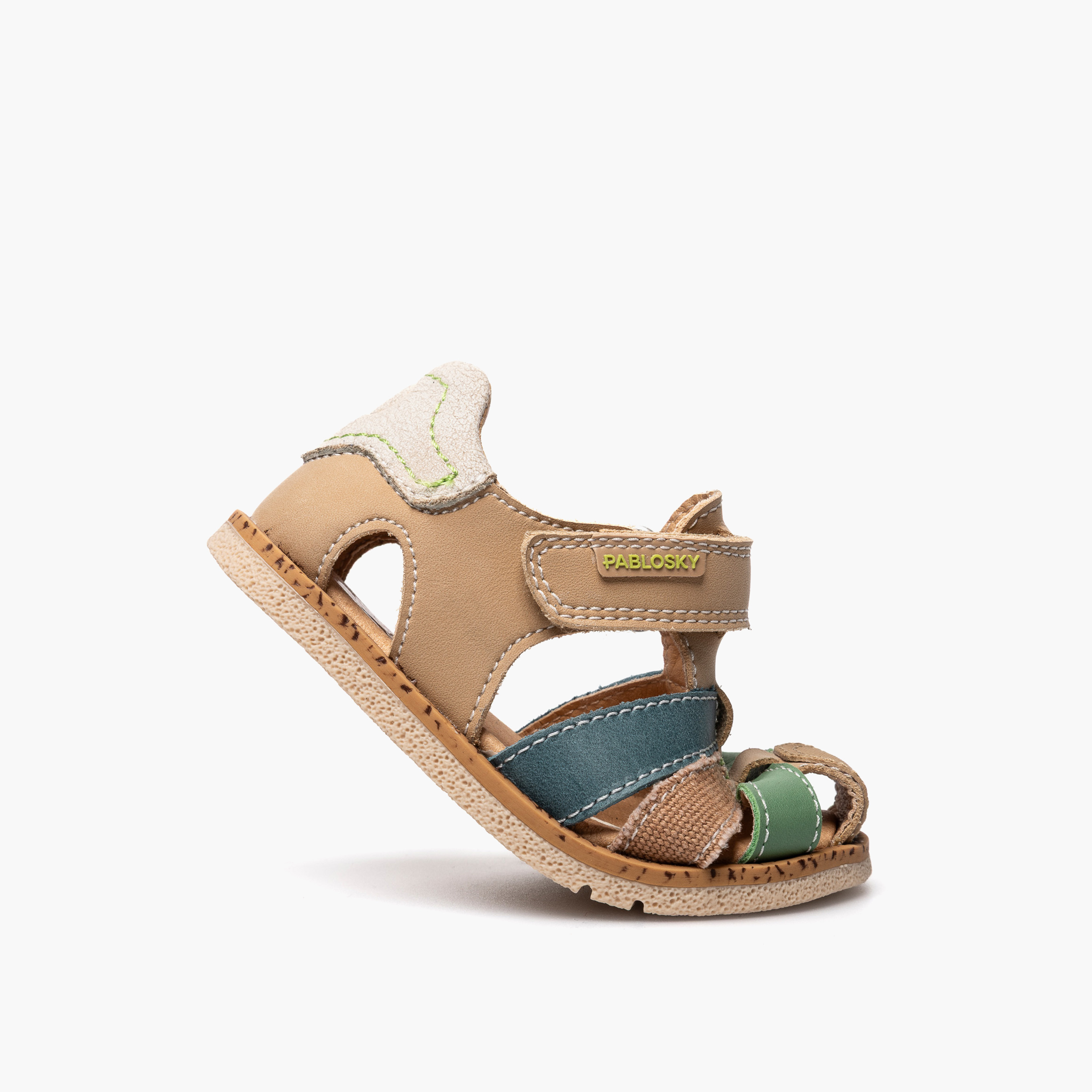 Pablosky Leather Comfort Sandals with Hook & Loop Closure-baby-boys-shoes-sandals-image-5