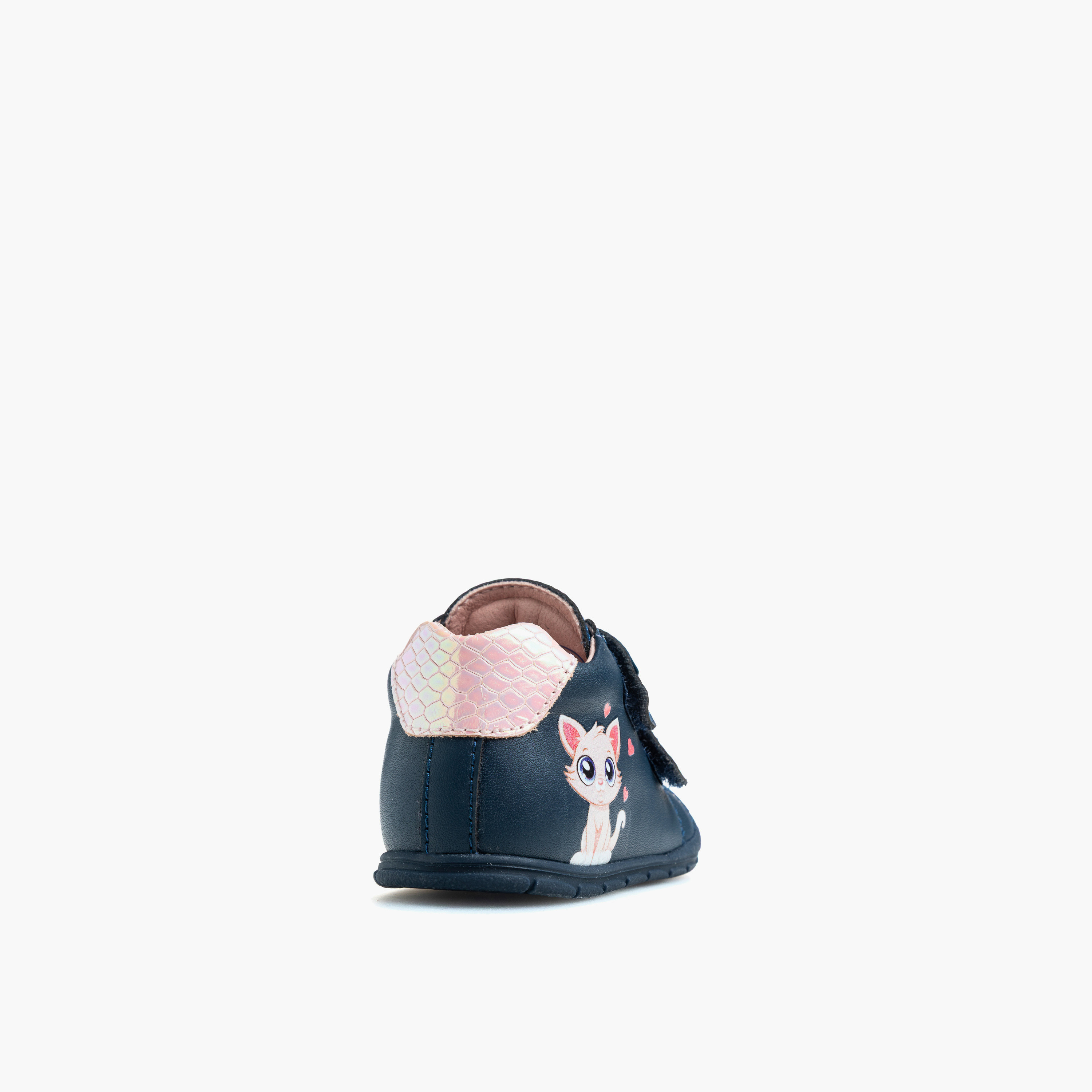 Pablosky Cat Print Leather Baby Booties with Hook and Loop Closure-baby-girls-shoes-closedshoes-image-2