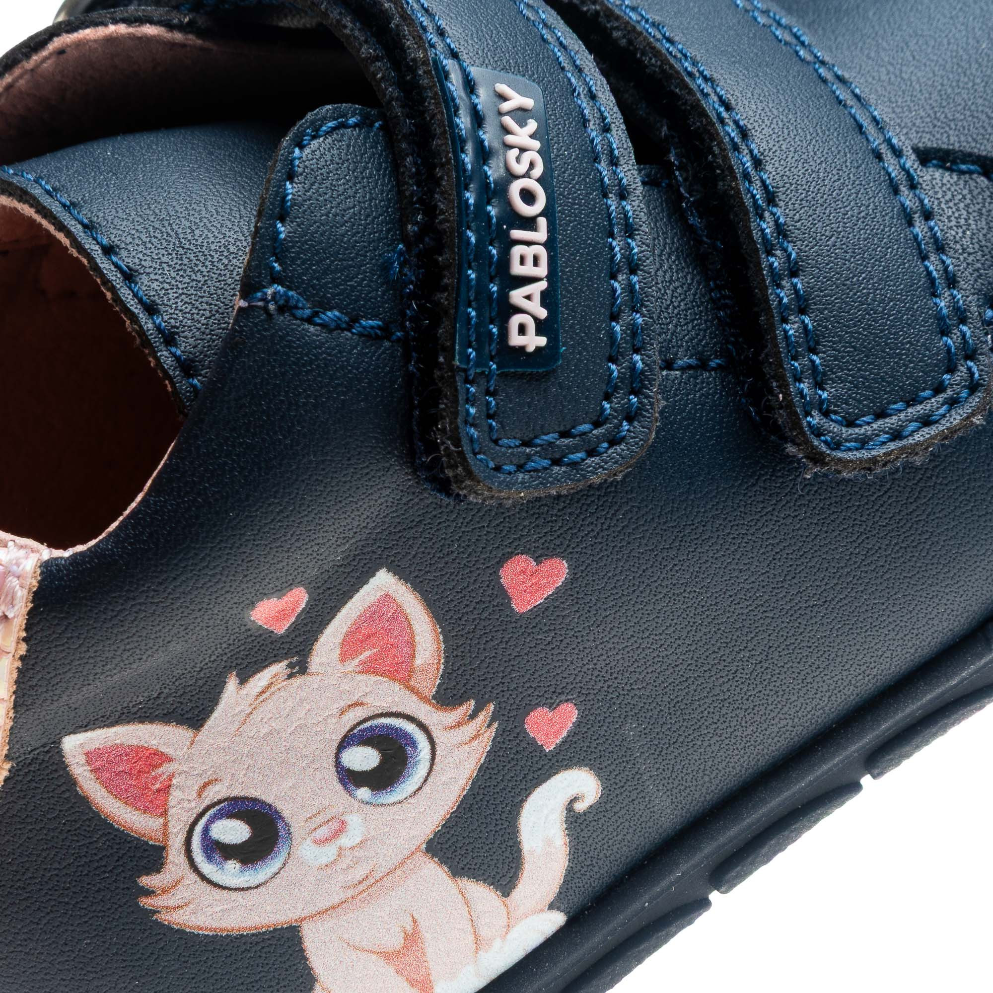 Pablosky Cat Print Leather Baby Booties with Hook and Loop Closure-baby-girls-shoes-closedshoes-image-6