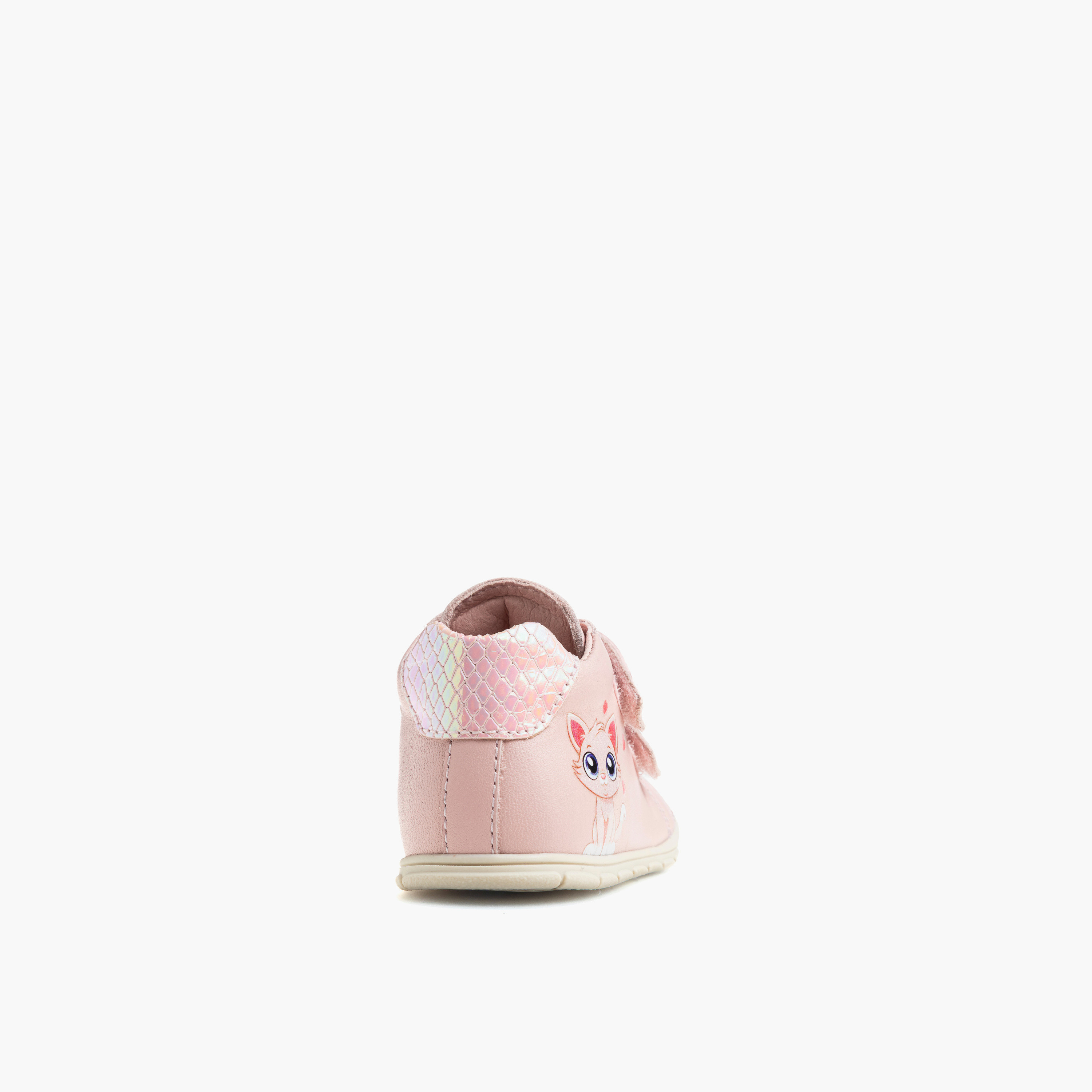 Pablosky Cat Print Leather Baby Booties with Hook and Loop Closure-baby-girls-shoes-closedshoes-image-2