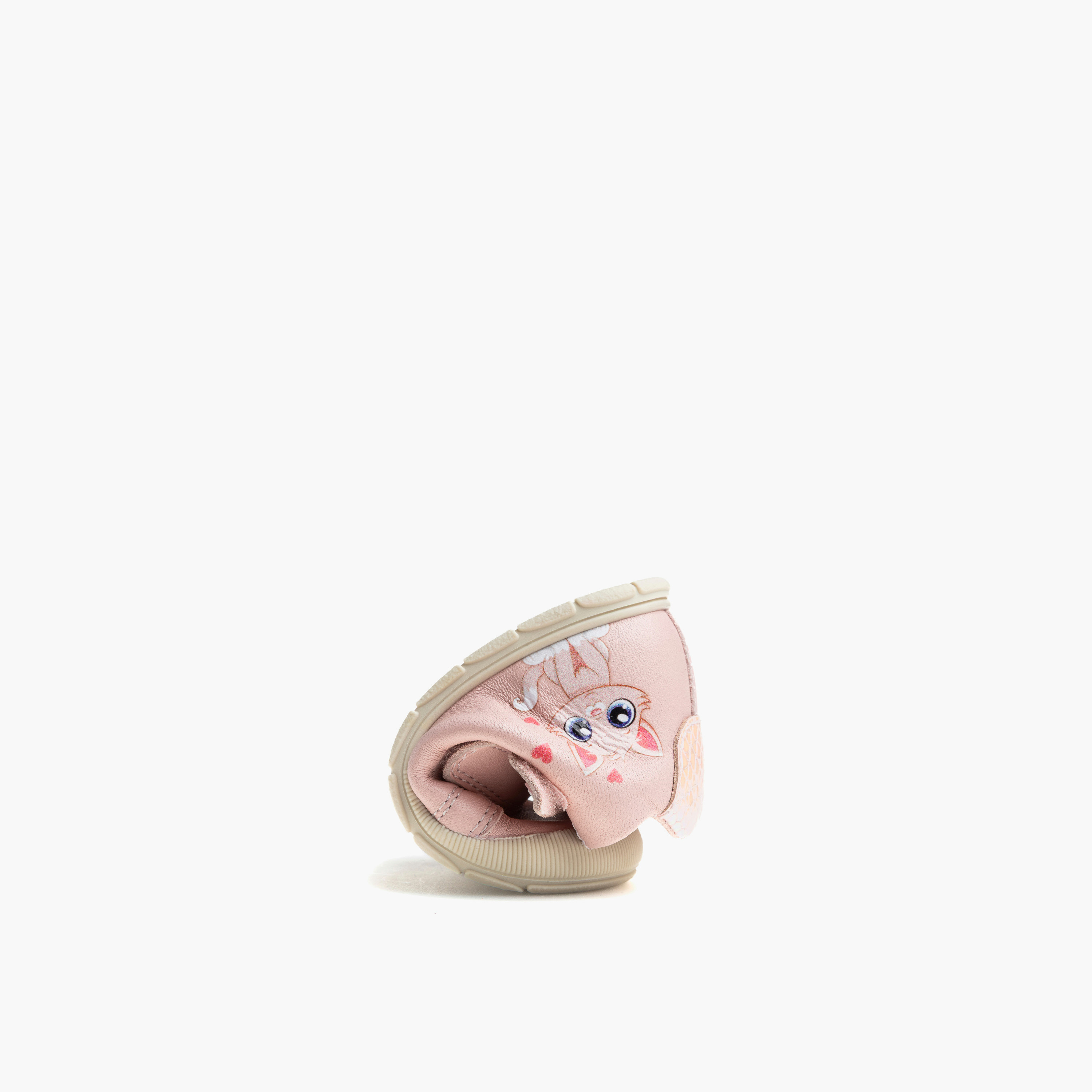Pablosky Cat Print Leather Baby Booties with Hook and Loop Closure-baby-girls-shoes-closedshoes-image-5