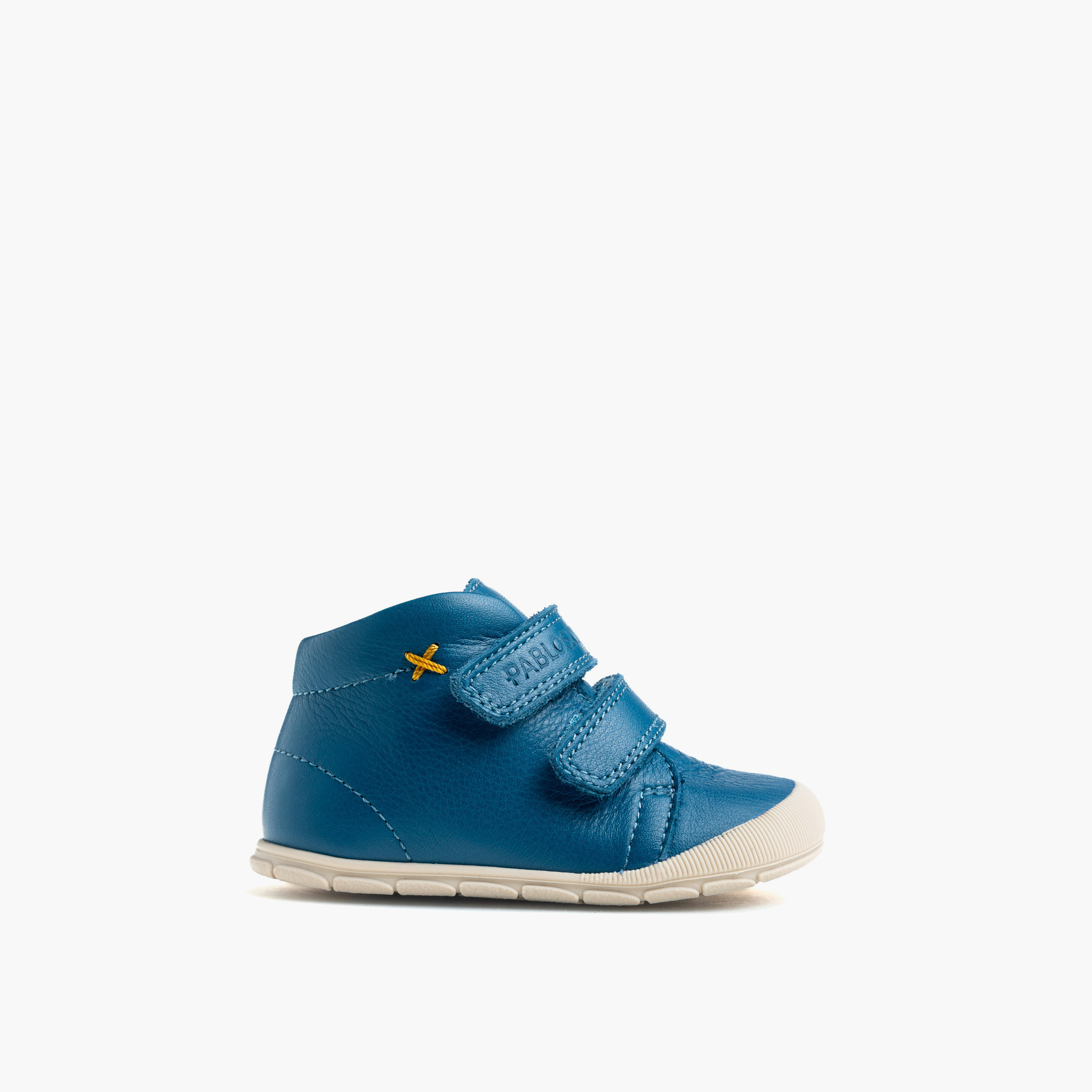 Pablosky Leather Booties with Hook & Loop Closure-baby-boys-shoes-booties-image-1