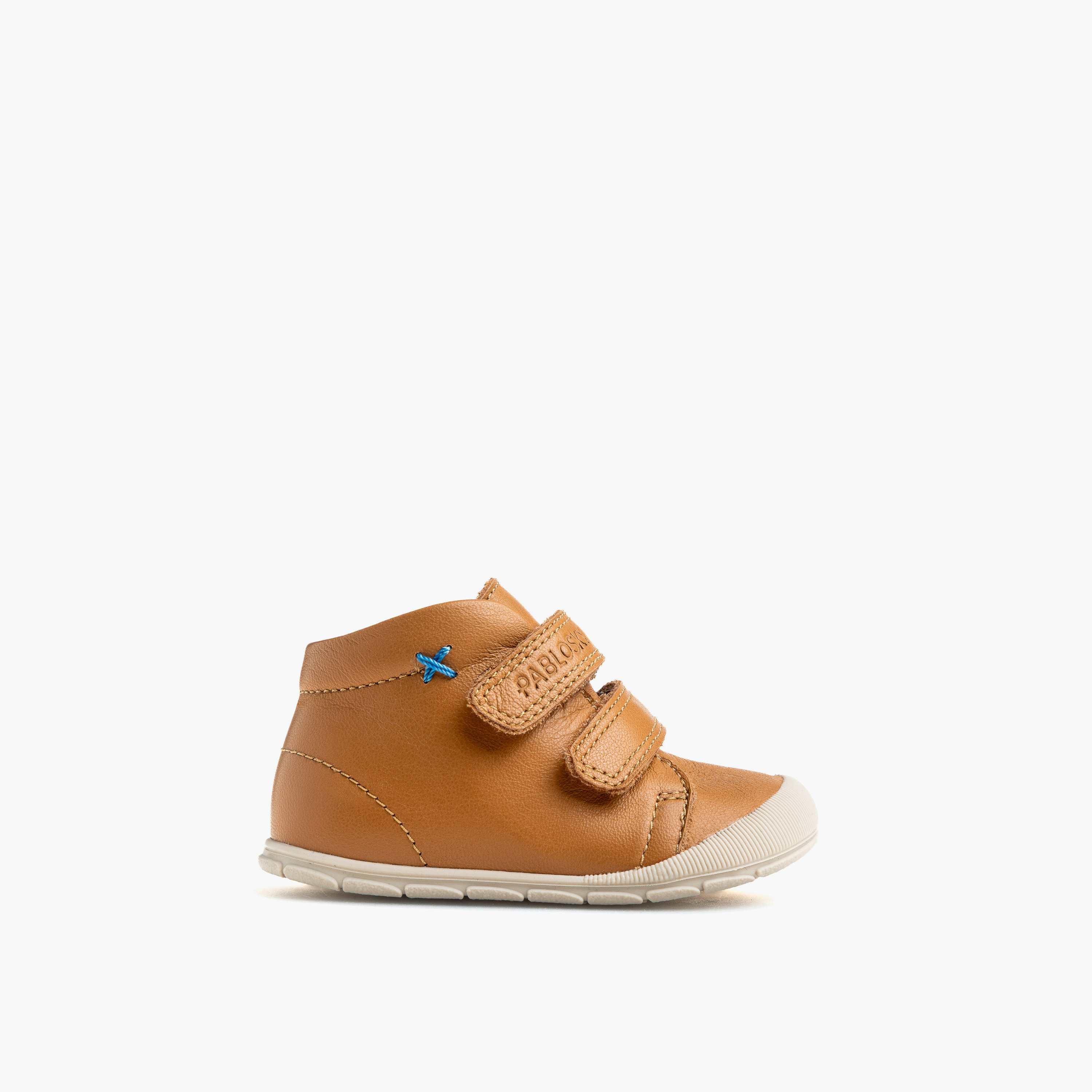 Pablosky Leather Booties with Hook & Loop Closure-baby-boys-shoes-booties-image-1