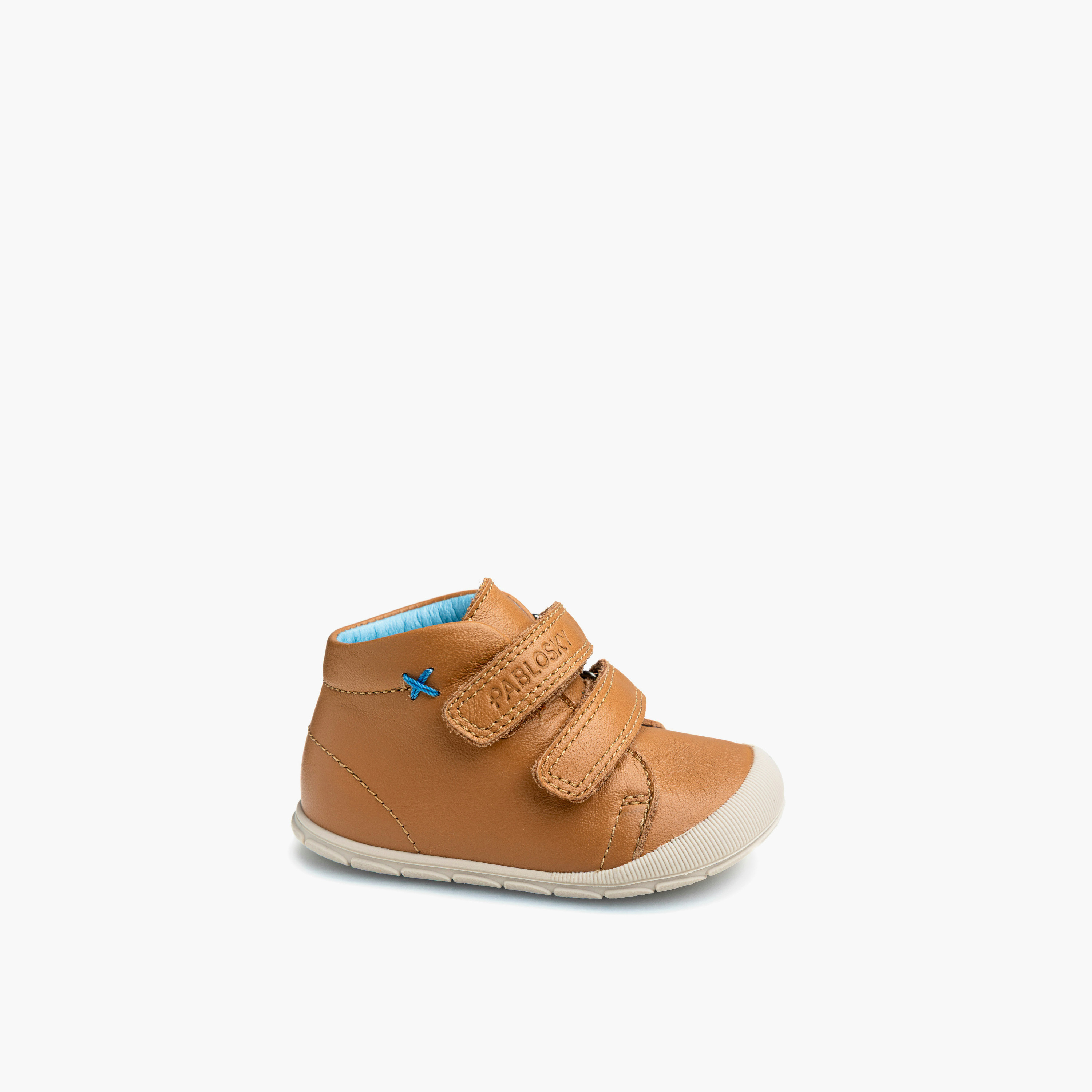 Pablosky Leather Booties with Hook & Loop Closure-baby-boys-shoes-booties-image-7