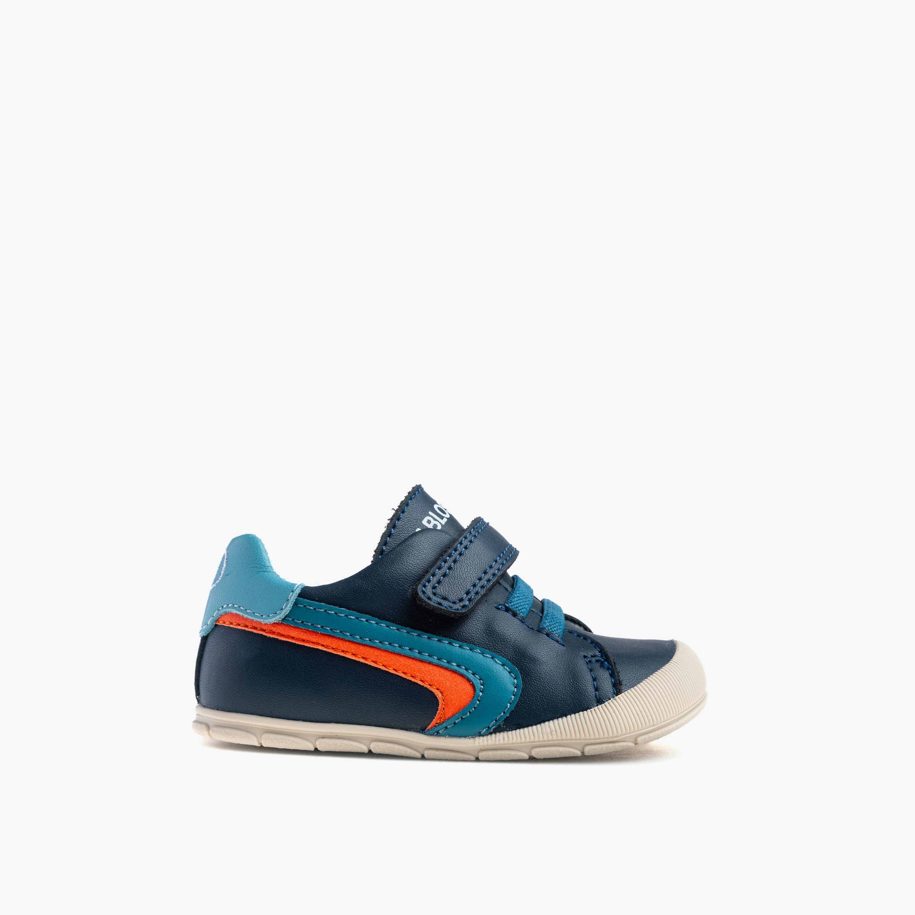 Pablosky Striped Leather Booties with Hook & Loop Closure-baby-boys-shoes-booties-image-1