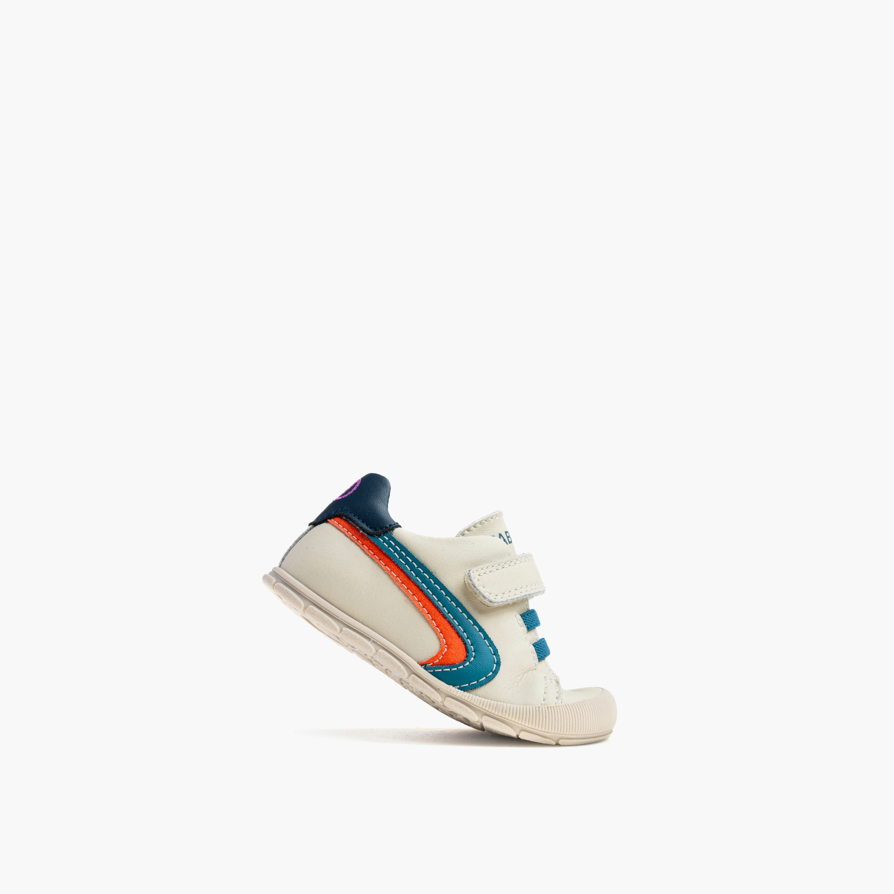 Pablosky Striped Leather Booties with Hook & Loop Closure-baby-boys-shoes-booties-image-4