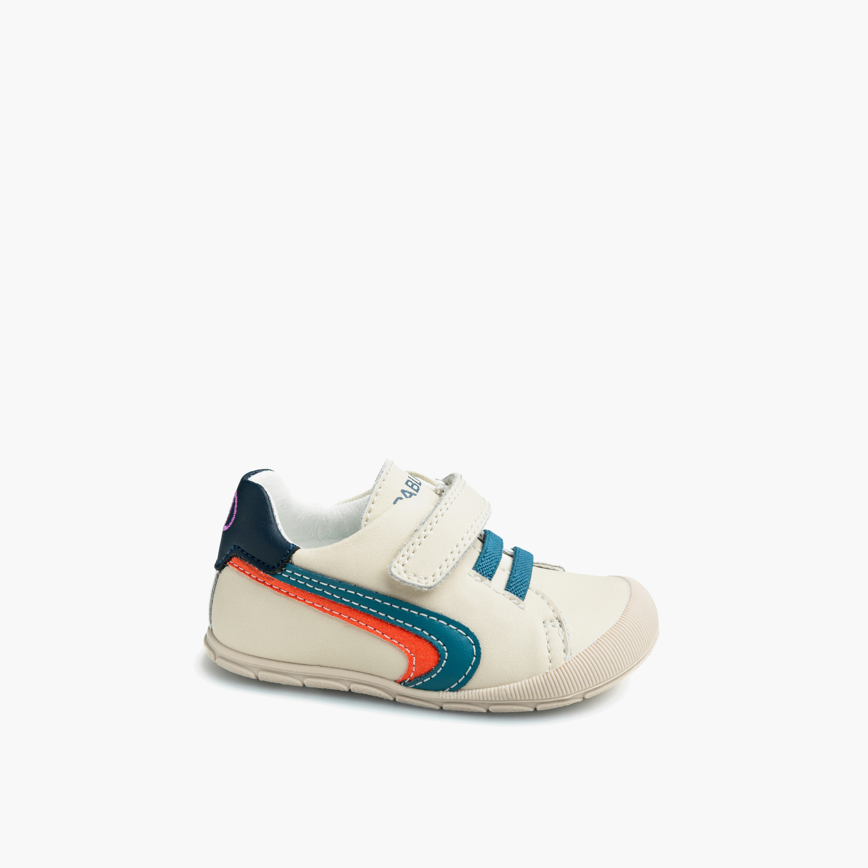 Pablosky Striped Leather Booties with Hook & Loop Closure-baby-boys-shoes-booties-image-7
