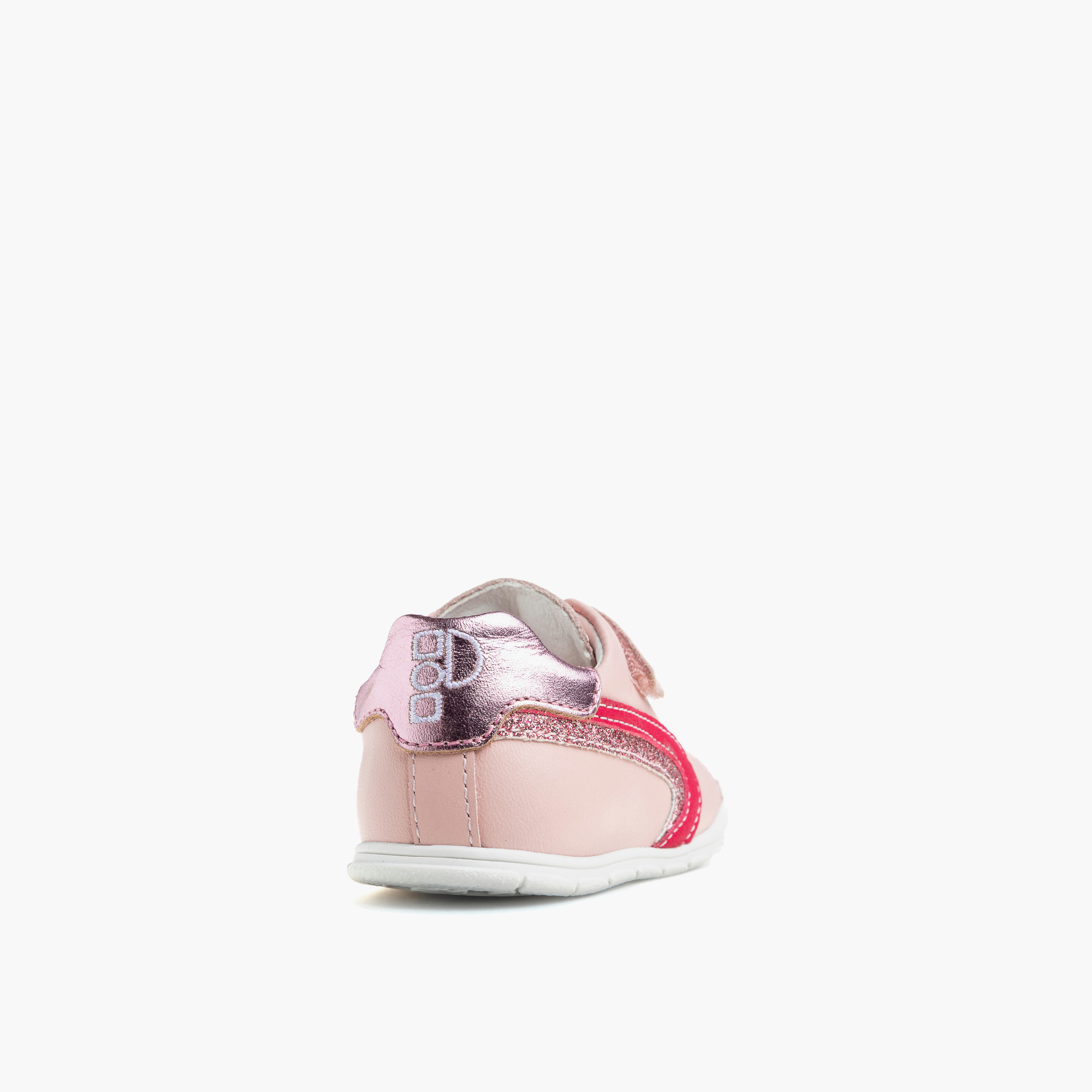 حذاء جلد مخطط بشريط إغلاق لاصق من بابلوفسكي-baby-girls-shoes-booties-image-2