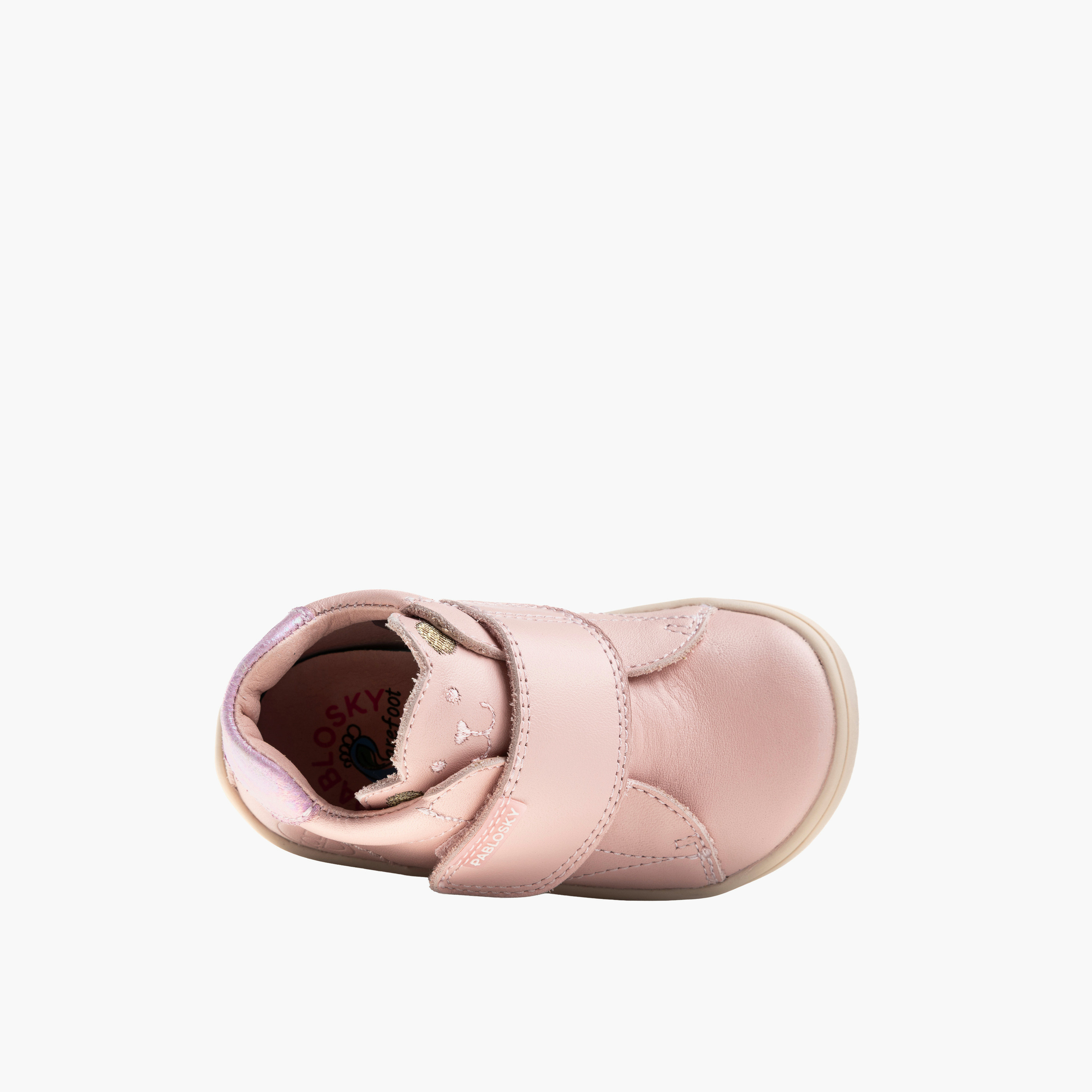 Pablosky Ankle Sneakers with Hook & Loop Closure, Stitch Design-baby-girls-shoes-closedshoes-image-3