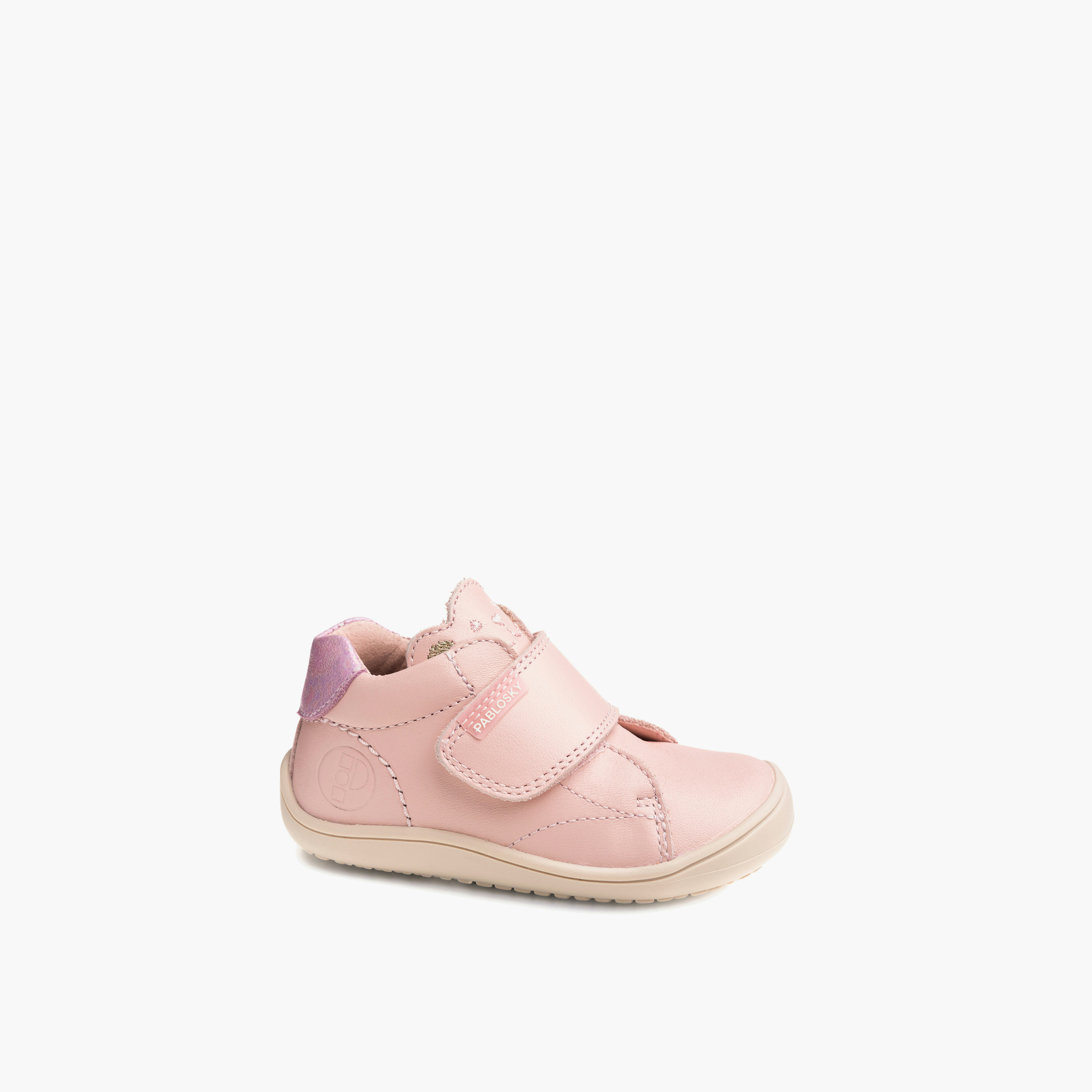 Pablosky Ankle Sneakers with Hook & Loop Closure, Stitch Design-baby-girls-shoes-closedshoes-image-7