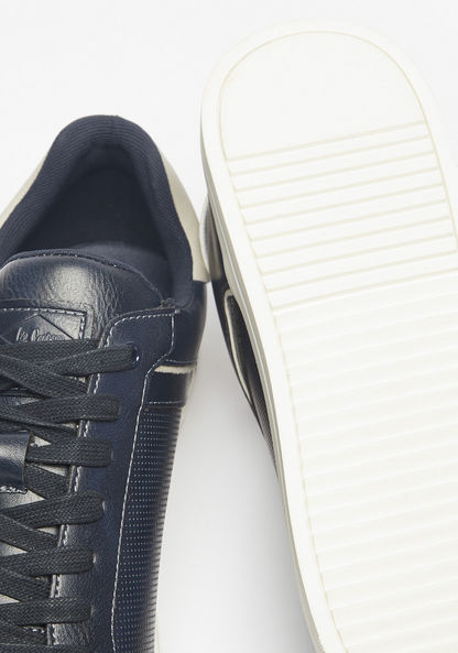 Lee Cooper Men's Solid Sneakers with Lace-Up Closure and Panel Detail