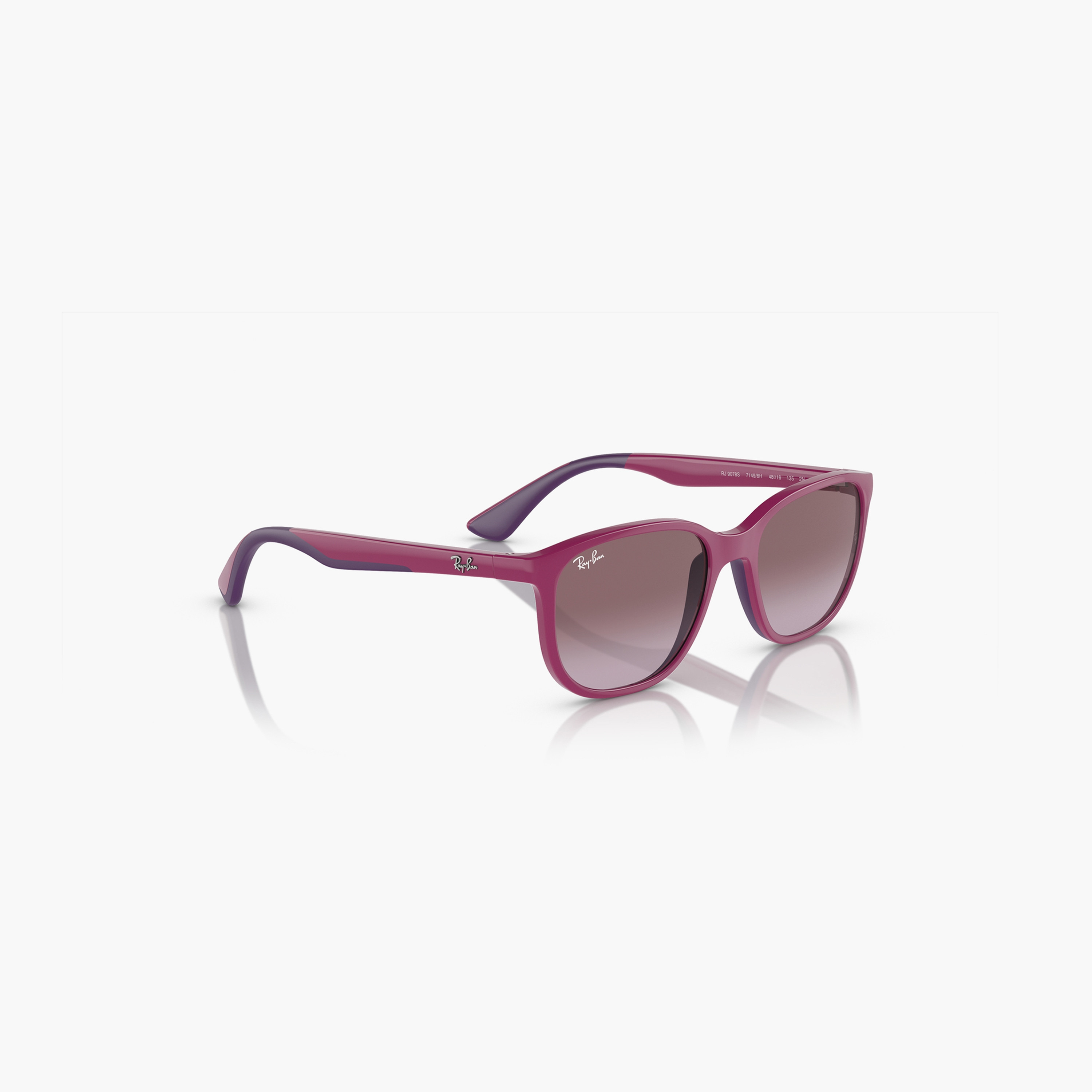 نظارات شمسية من راي بان للأطفال بعدسات بنفسجية متدرجة 48 ملم ذات مربعة | 0RJ9078S-girls-accessories-sunglasses-image-3