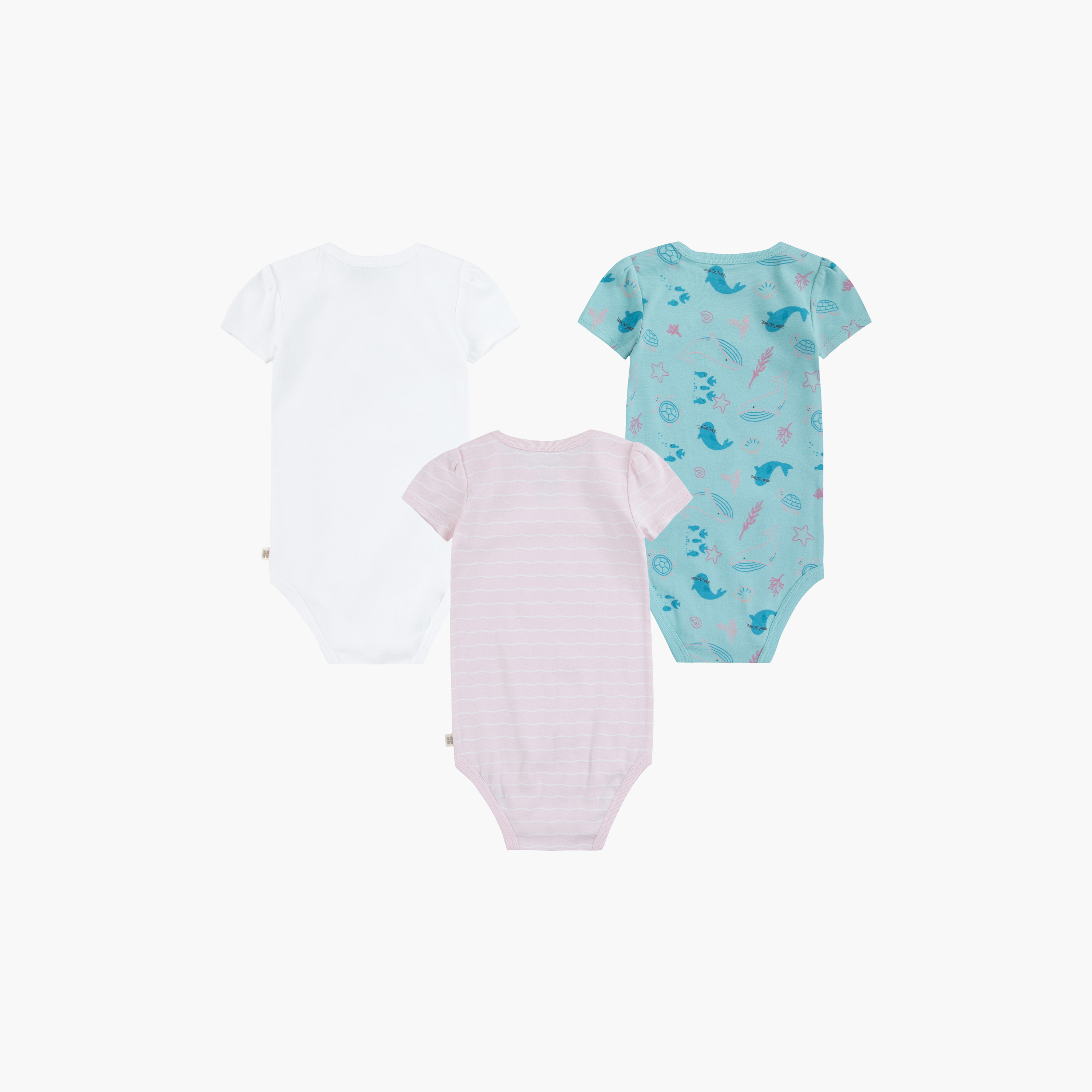 Huggies 3-Piece Printed Short Sleeves Bodysuits-baby-girls-clothing-bodysuits-image-2