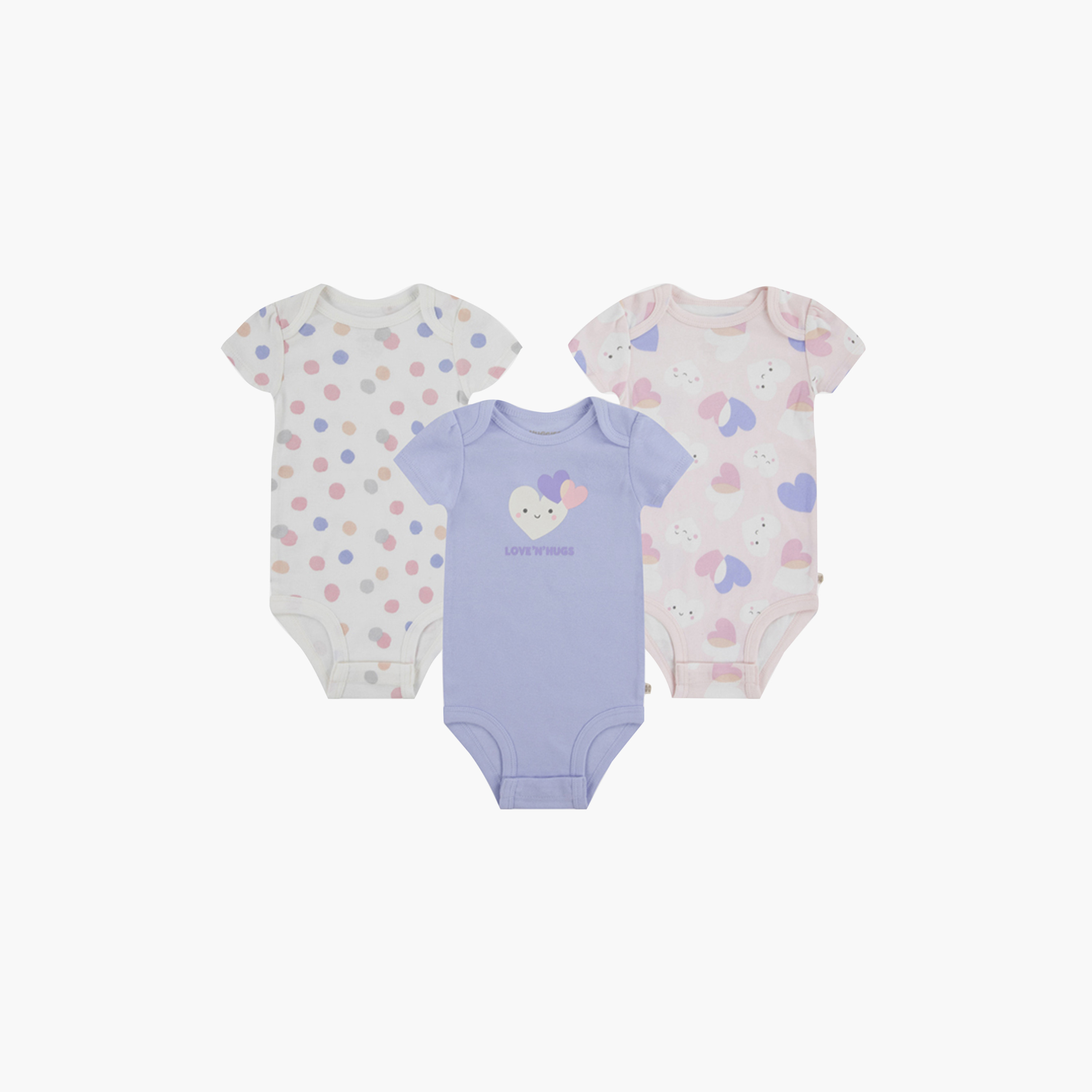 أطقم بودي سوت بطبعات، بأكمام قصيرة، 3 قطع من هاجيز-baby-girls-clothing-bodysuits-image-1