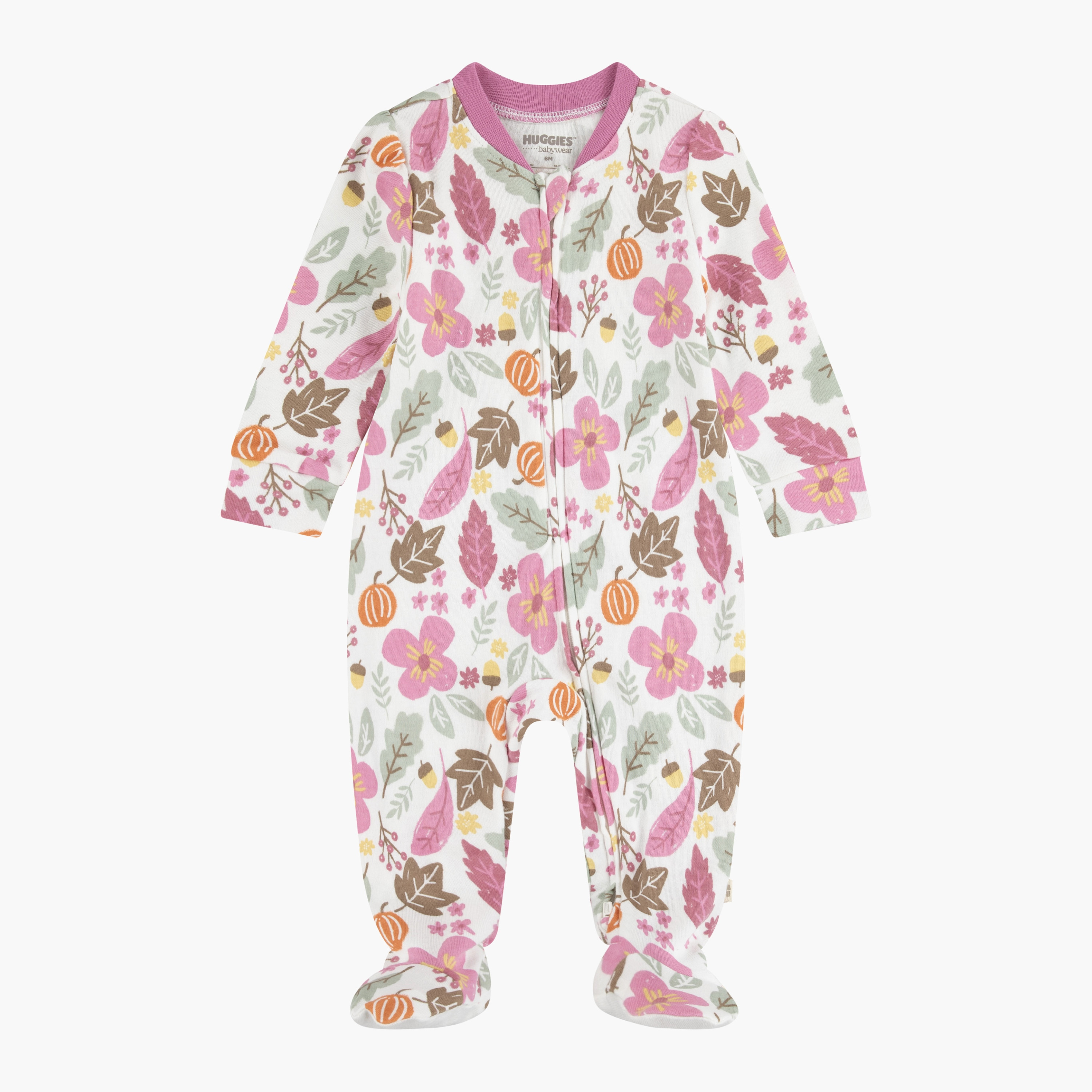 لباس نوم بأكمام طويلة وبطبعات زهور من هاجيز-baby-girls-clothing-nightwear-sleepsuits-image-1