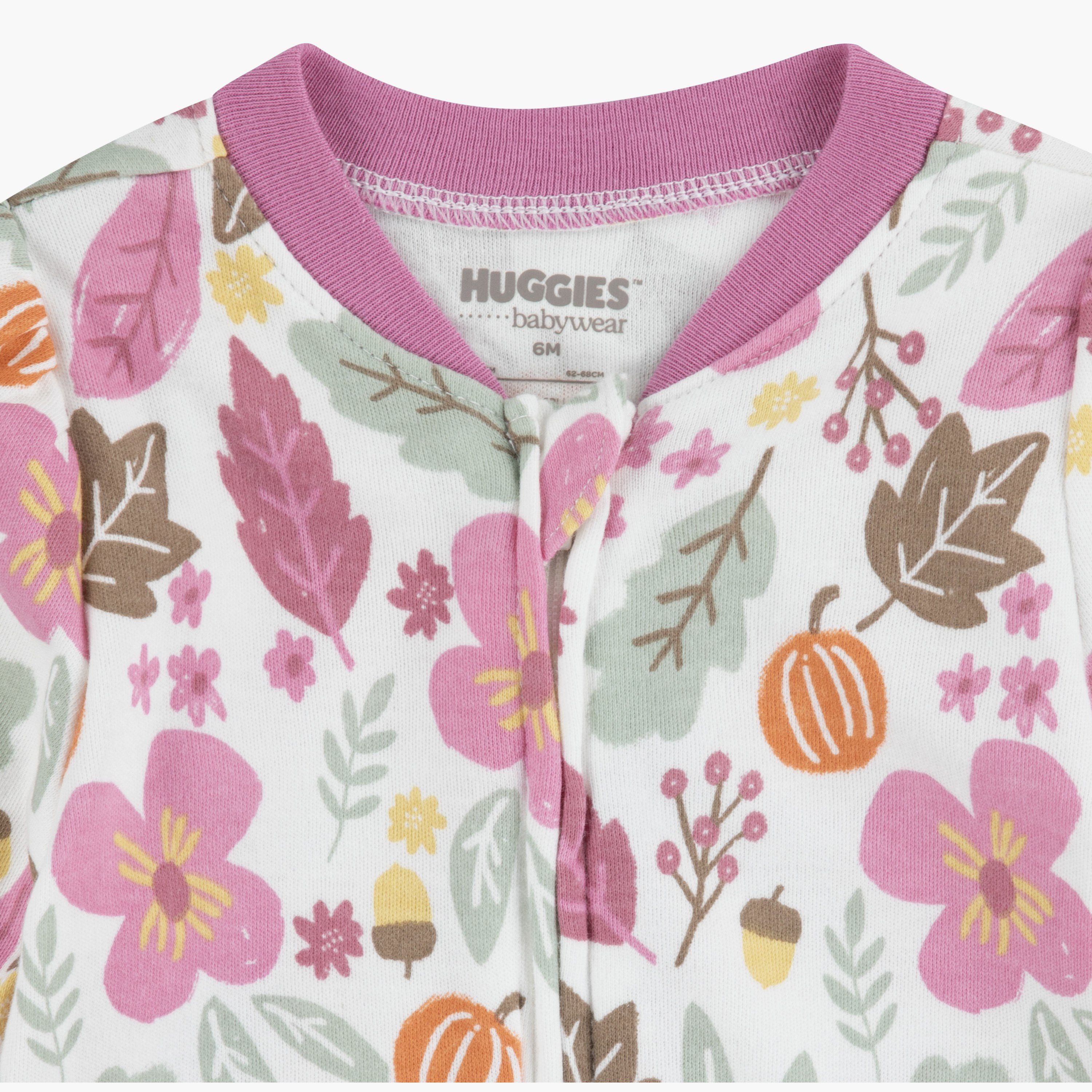 لباس نوم بأكمام طويلة وبطبعات زهور من هاجيز-baby-girls-clothing-nightwear-sleepsuits-image-5