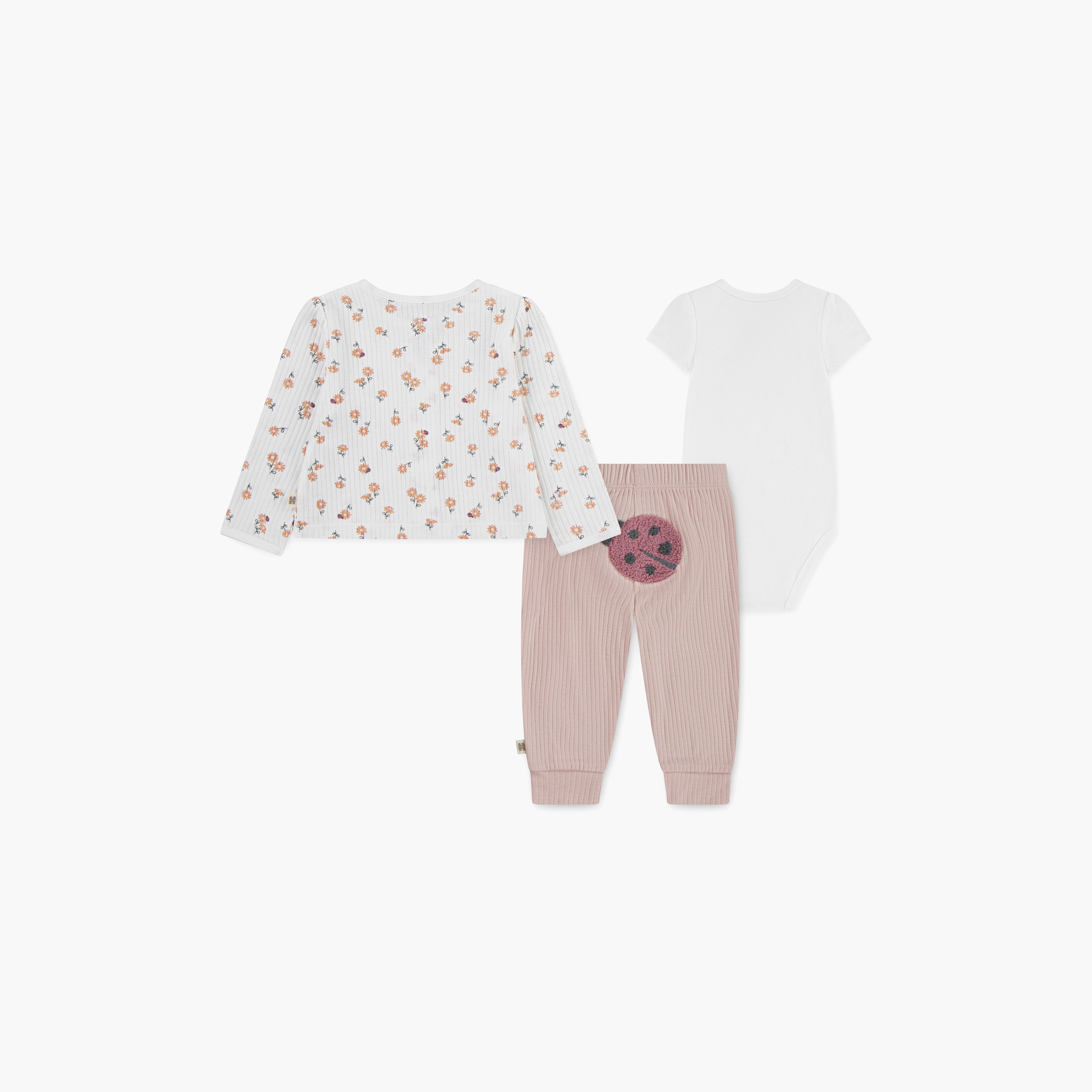 طقم بودي سوت بطبعات زهور، وبنطال ركض مع بلوزة، 3 قطع من هاجيز-baby-girls-clothing-setsandcoords-image-4