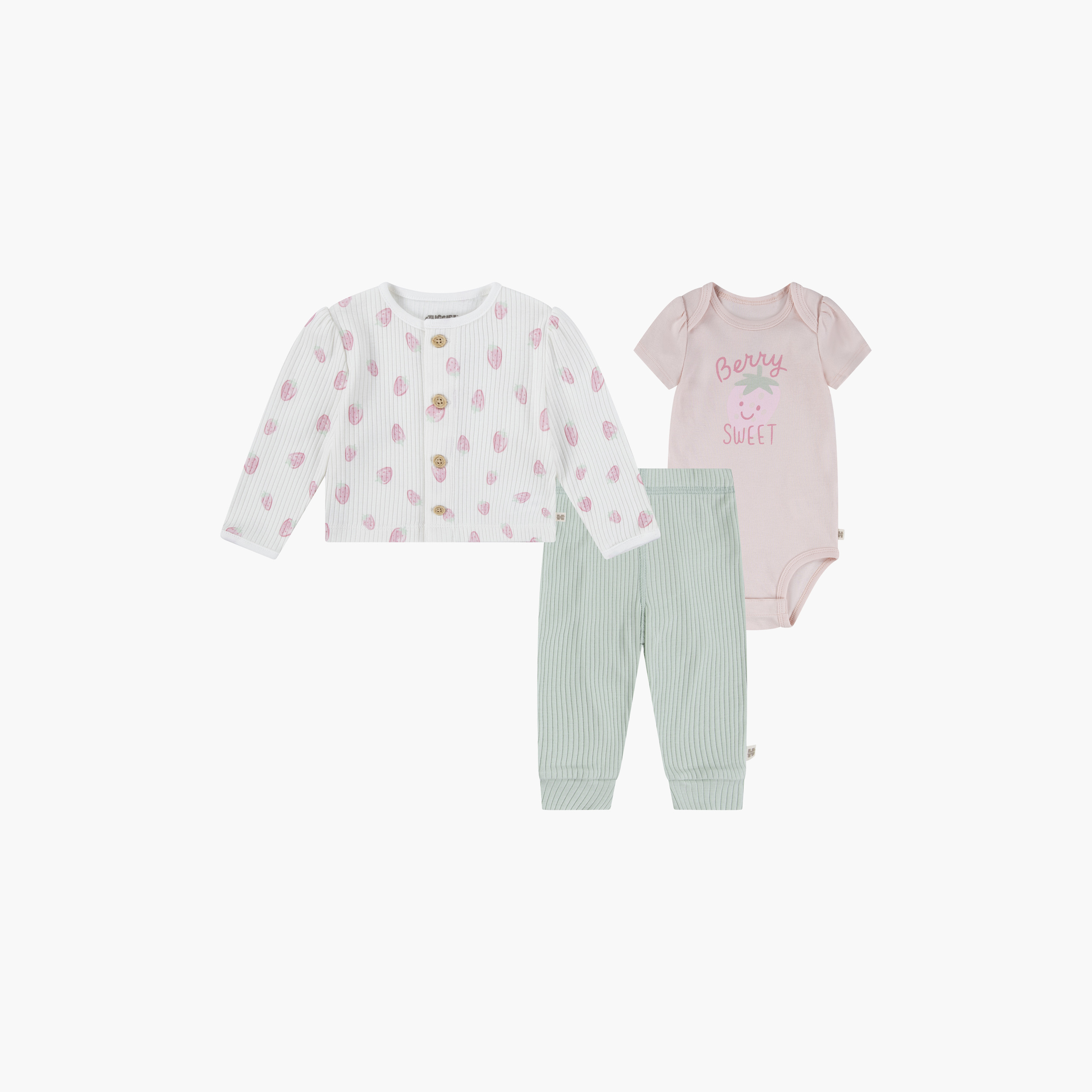 Huggies 3-Piece Floral Printed Bodysuit, Joggers with Top-baby-girls-clothing-setsandcoords-image-1