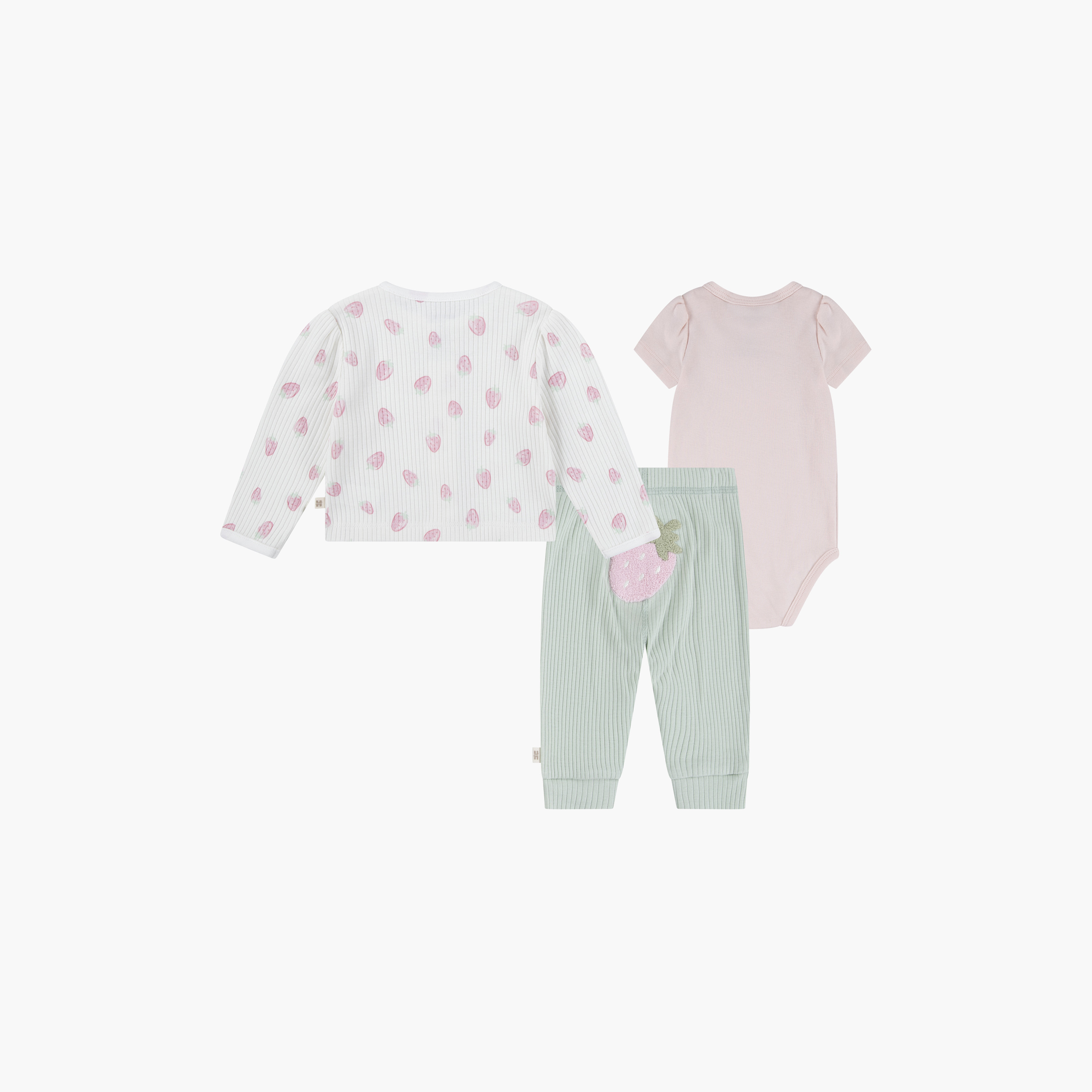 Huggies 3-Piece Floral Printed Bodysuit, Joggers with Top-baby-girls-clothing-setsandcoords-image-2