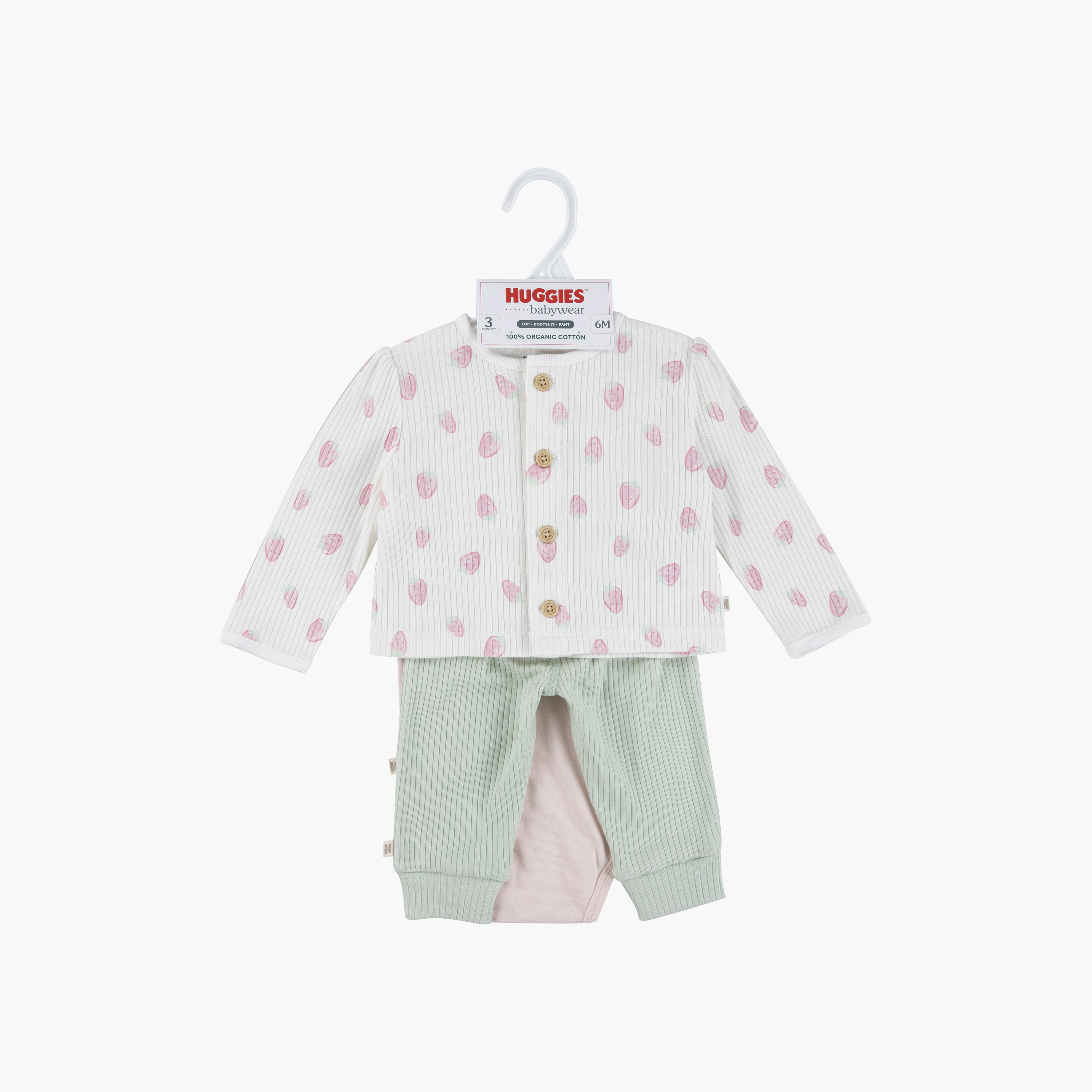 Huggies 3-Piece Floral Printed Bodysuit, Joggers with Top-baby-girls-clothing-setsandcoords-image-3