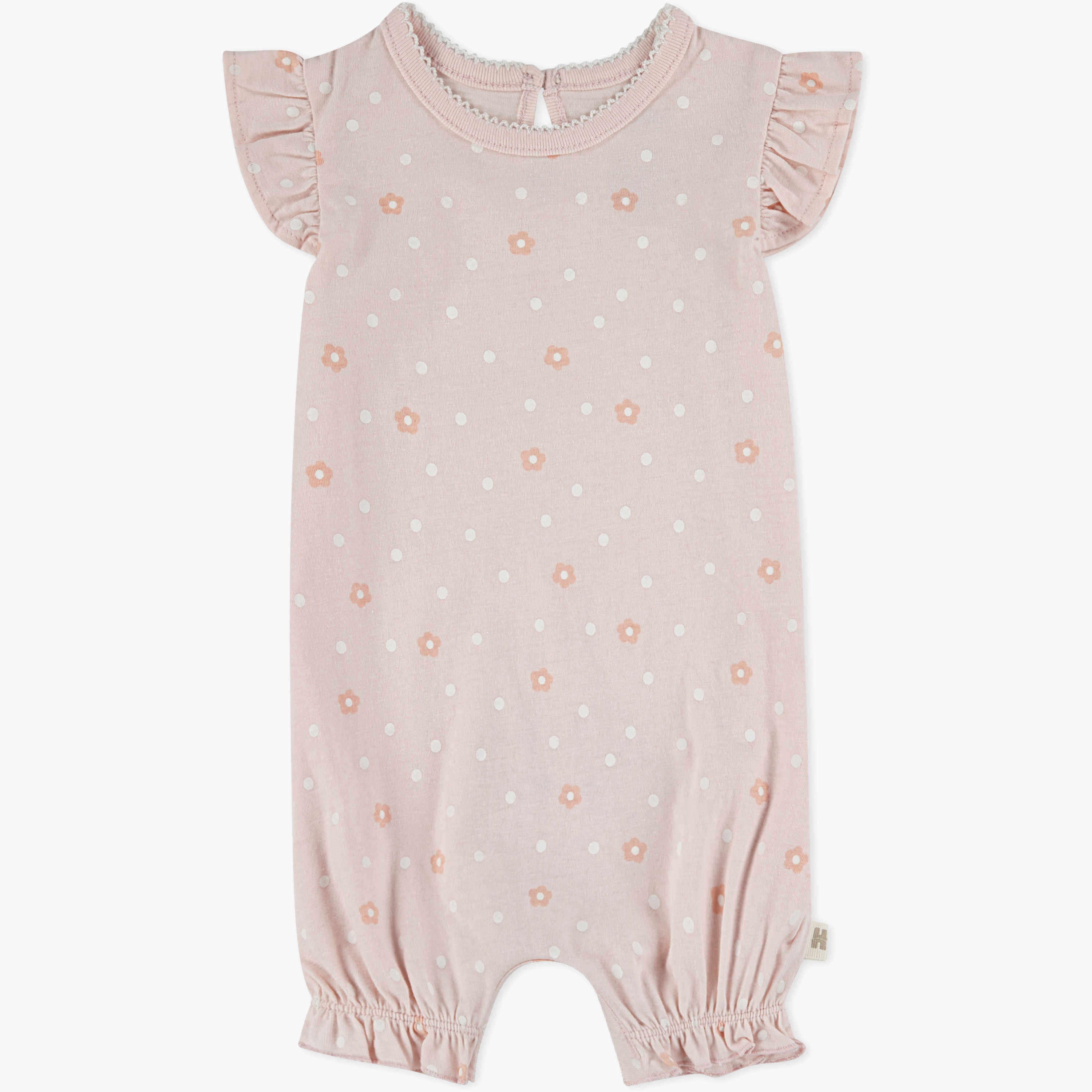 رومبر بأكمام قصيرة وقبعة وبطبعات زهور من هاجيز-baby-girls-clothing-rompers-image-1