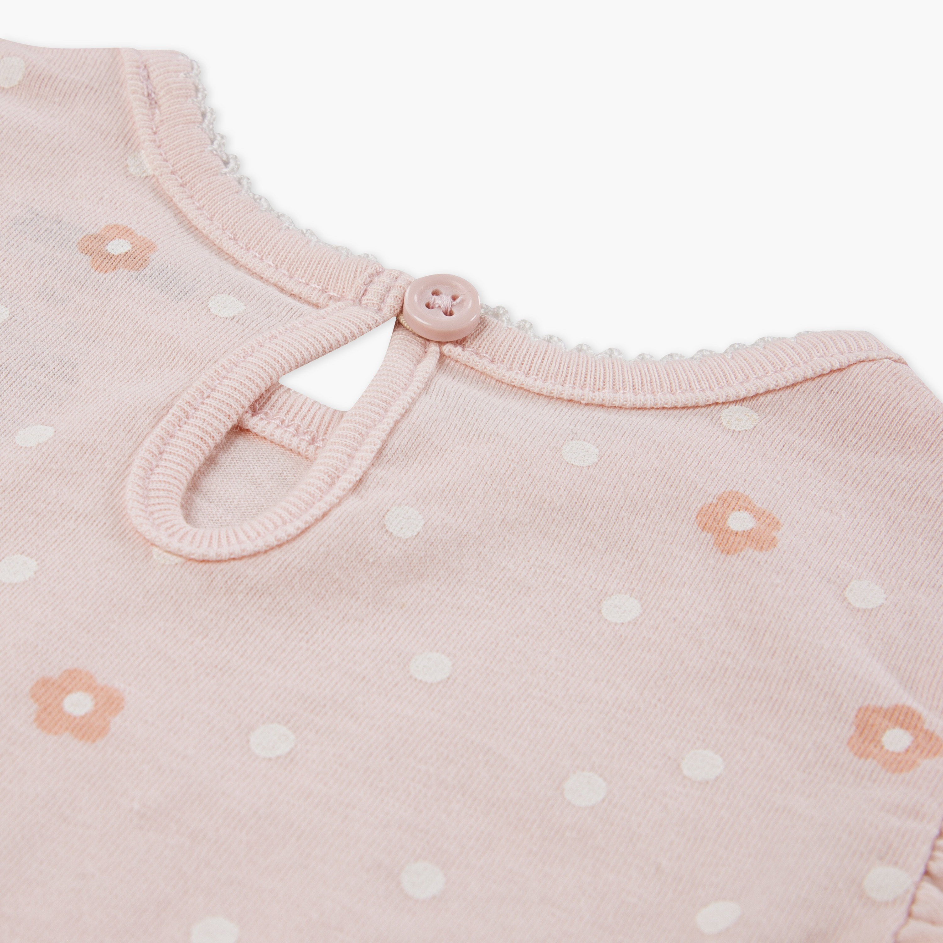 رومبر بأكمام قصيرة وقبعة وبطبعات زهور من هاجيز-baby-girls-clothing-rompers-image-3