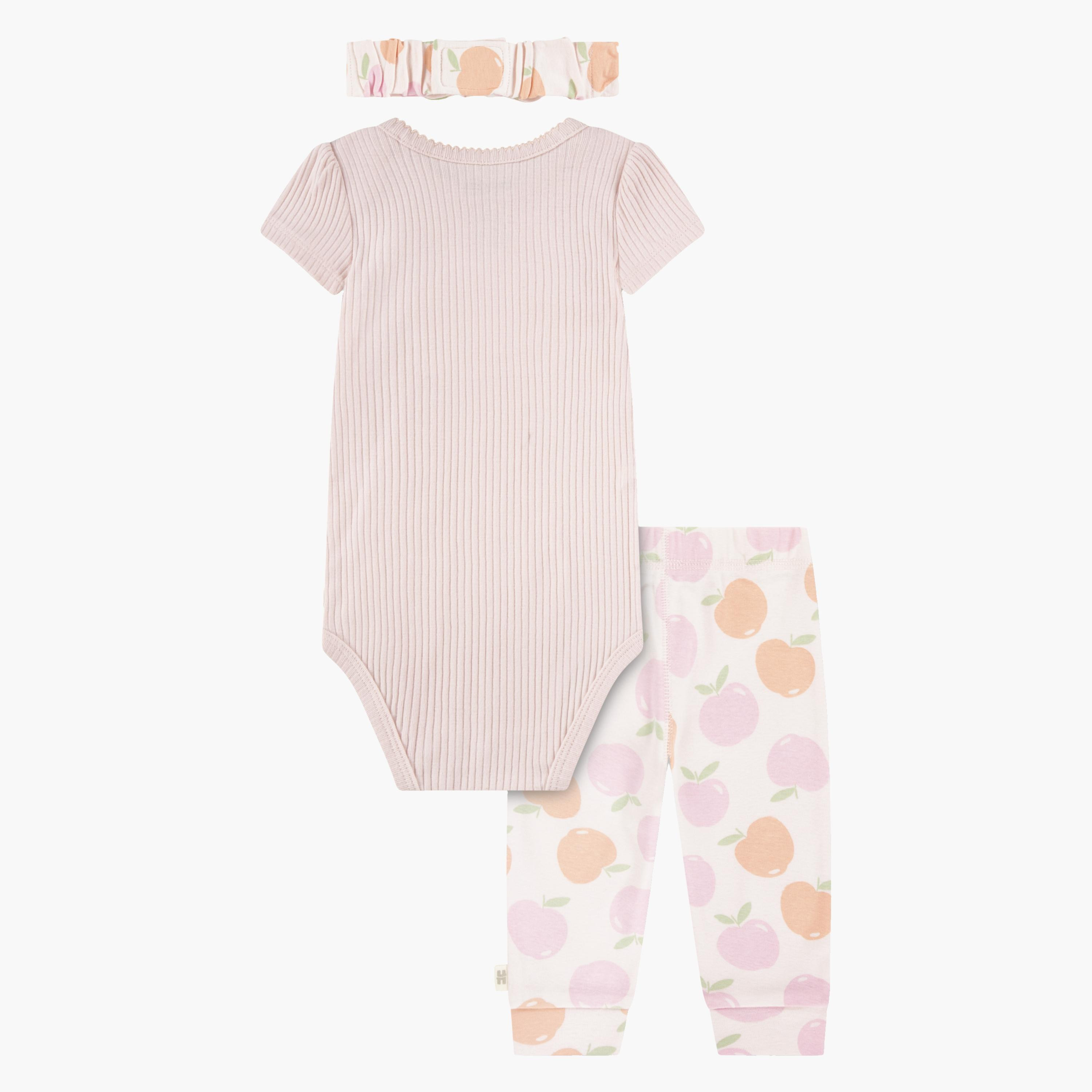 Huggies 3-Piece Printed Bodysuit, Joggers with Headband-baby-girls-clothing-setsandcoords-image-2