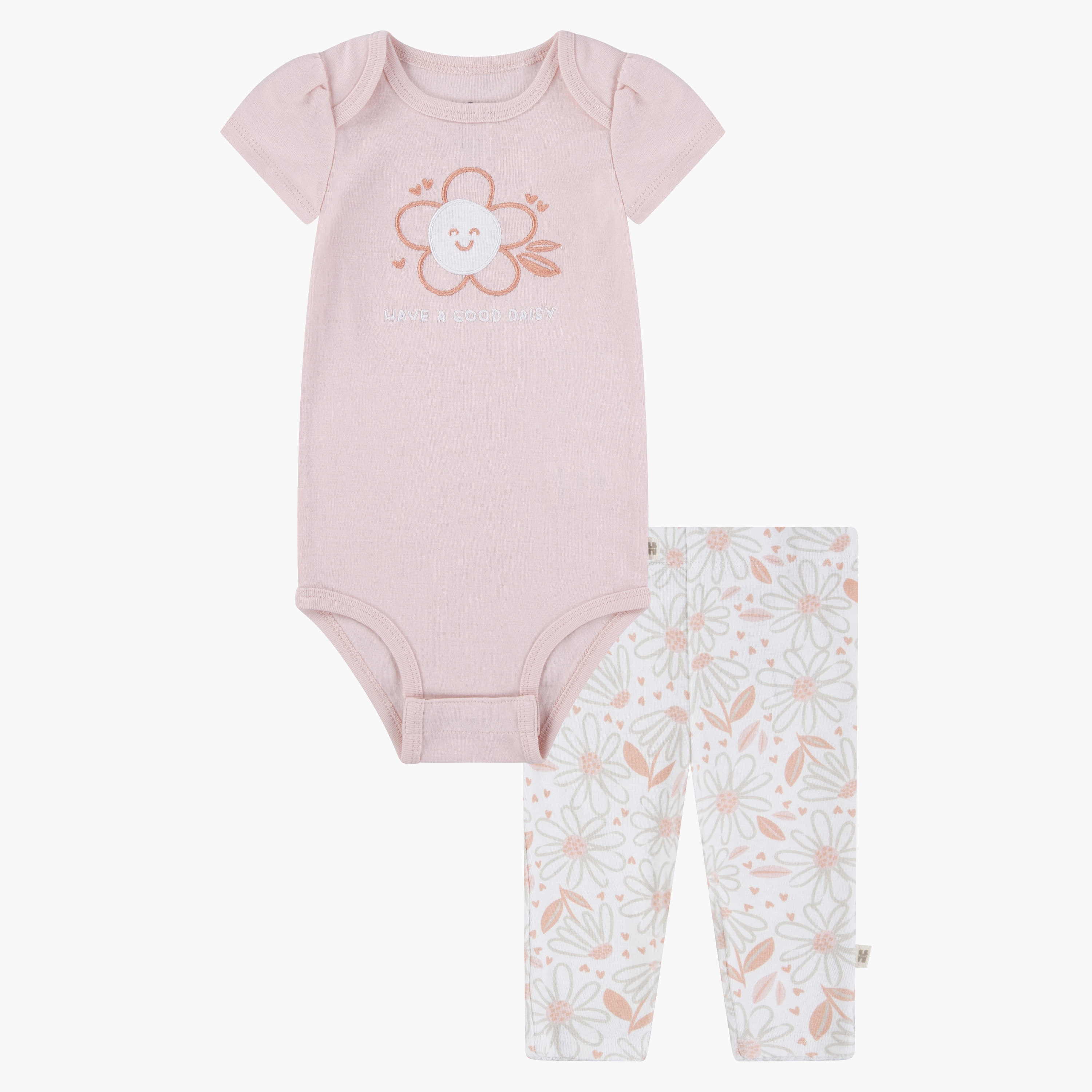 Huggies Floral Printed Short Sleeves Bodysuit with Pants-baby-girls-clothing-setsandcoords-image-1